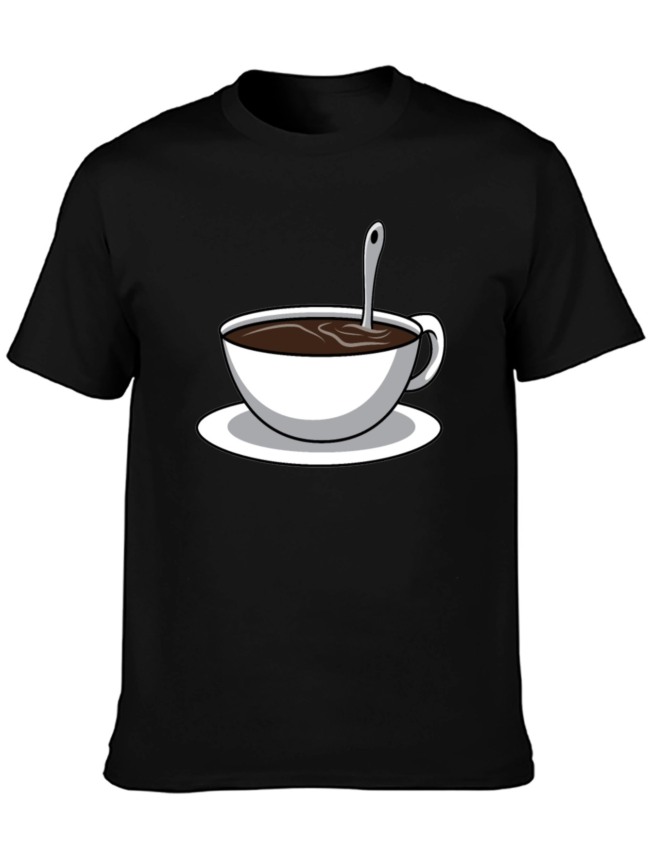 Black Coffee Cup Graphic T-Shirt - Black Cotton Blend view 3