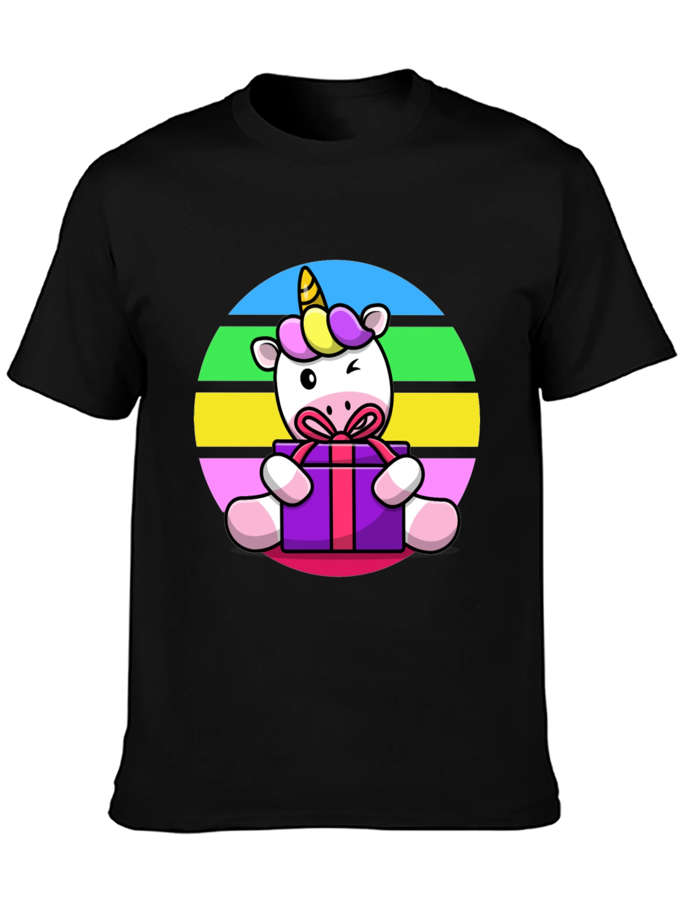 Black Unicorn Gift T-Shirt - Graphic Tee view 3