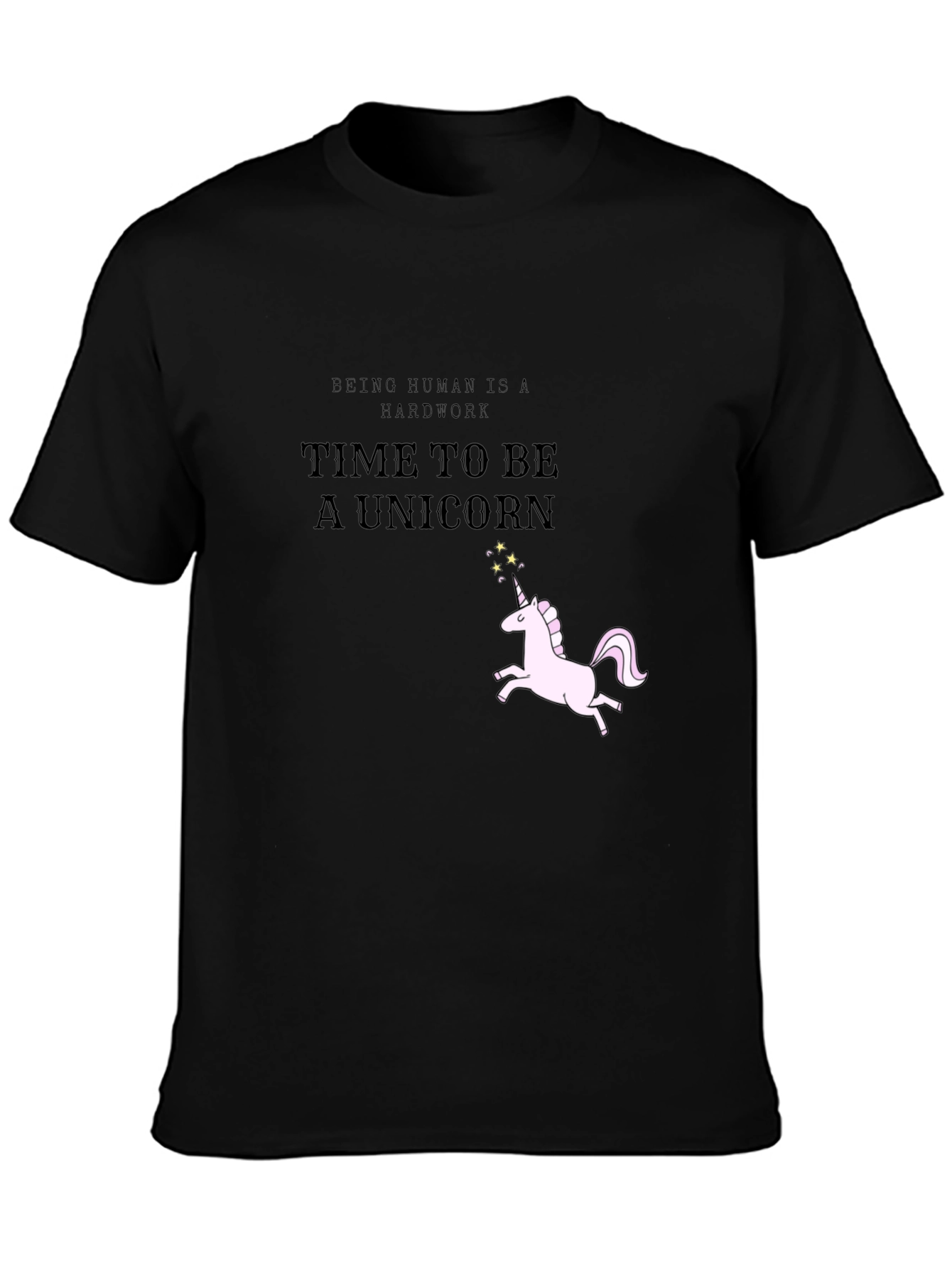 Black Unicorn Graphic Tee - Time to Be a Unicorn view 3