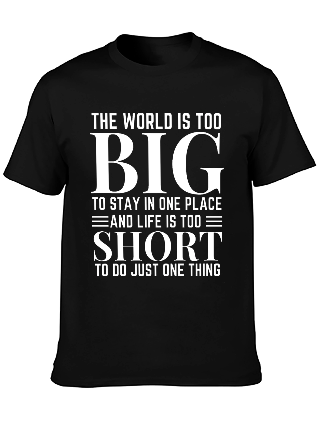 Black Inspirational World Too Big Graphic T-Shirt view 3
