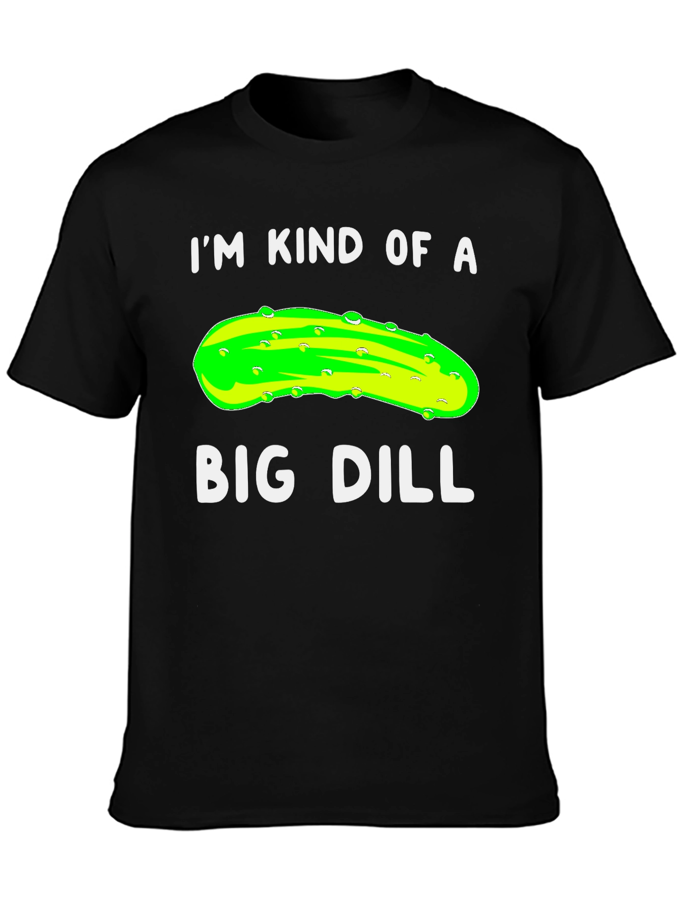 Black Big Dill T-Shirt Funny Pickle Pun Tee view 3