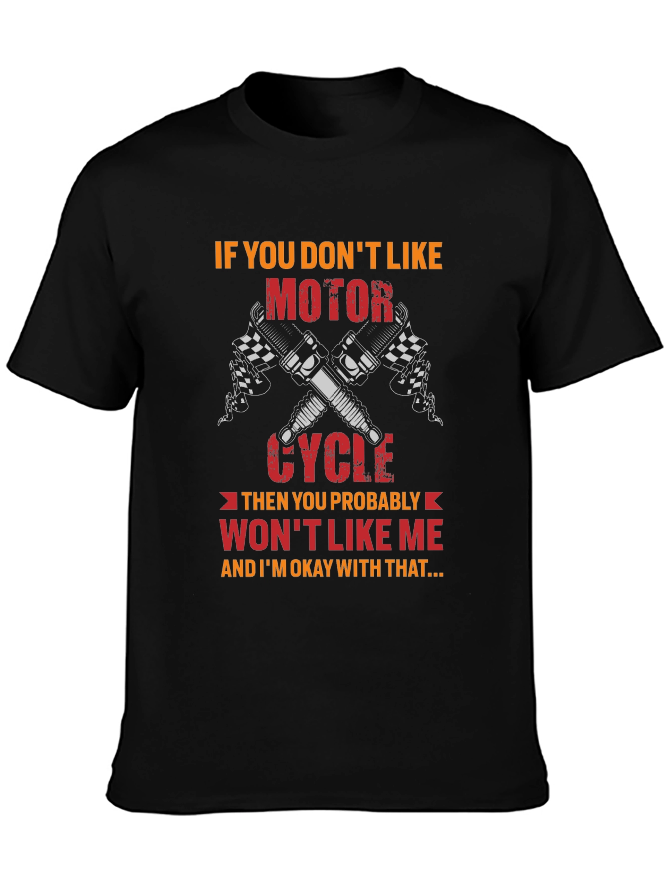 Black Motorcycle Lover Graphic T-Shirt view 3