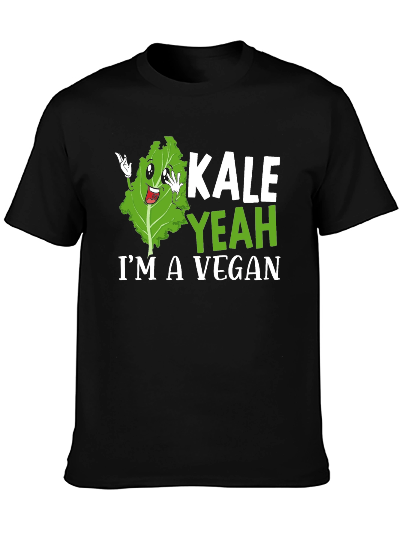 Black Kale Yeah I'm Vegan T-Shirt view 3