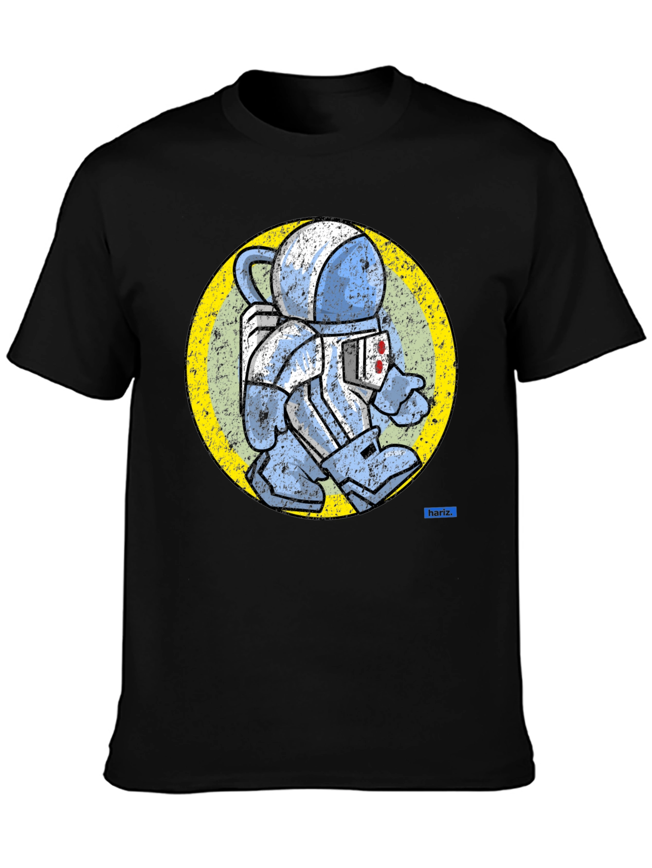 Black Retro Spaceman Graphic Tee - Vintage Astronaut T-Shirt view 3