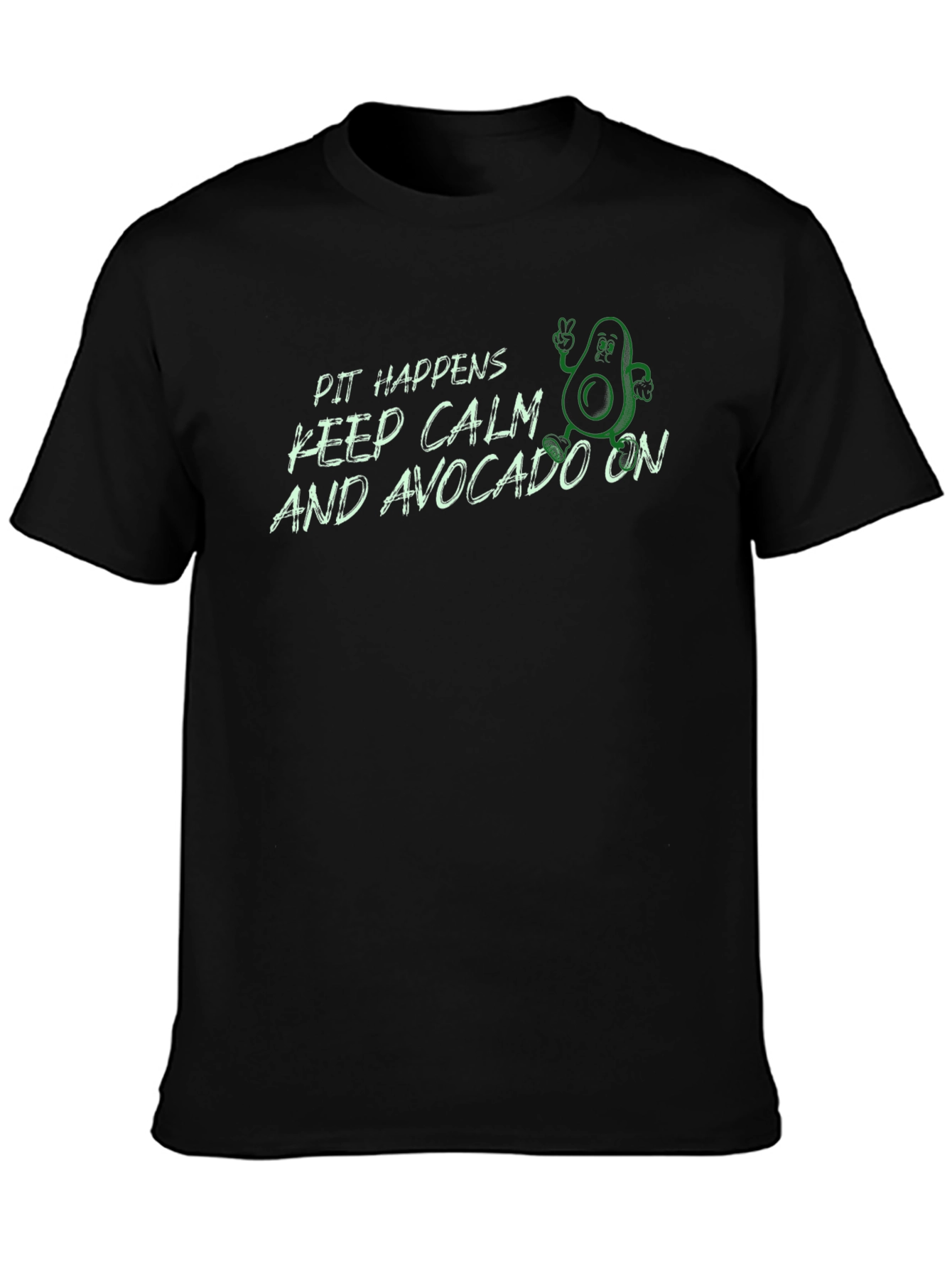 Black Pit Happens Avocado T-Shirt Funny Humor Tee view 3