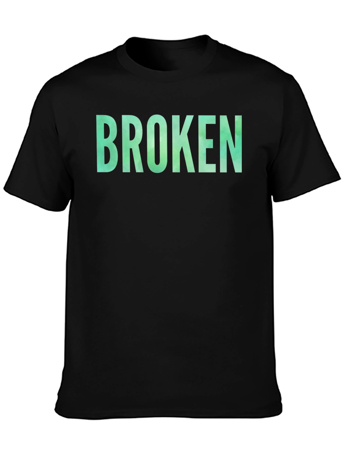 Black "Broken" Graphic Tee - Casual Black T-Shirt view 3
