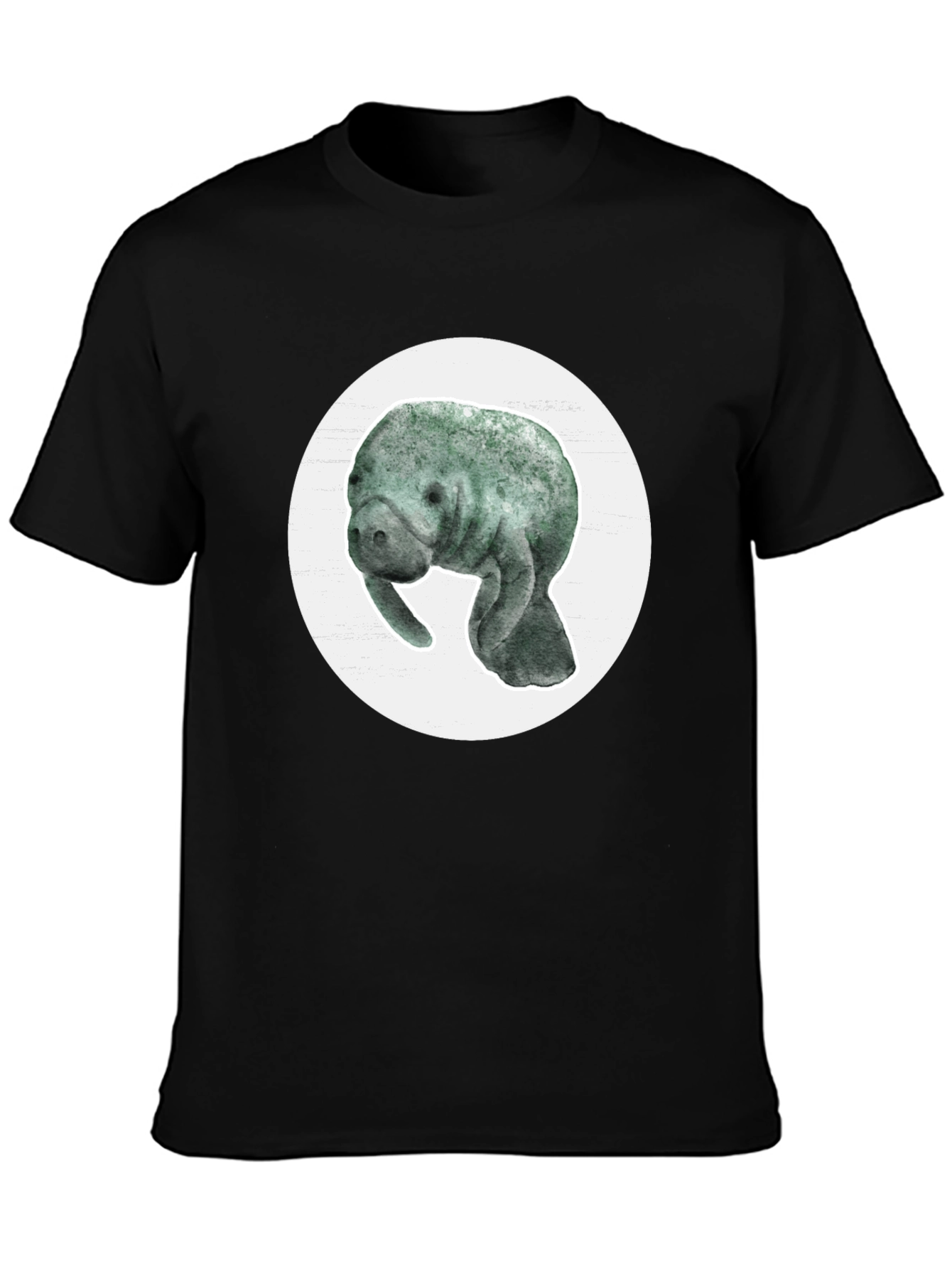 Black Manatee Graphic Tee - Soft Cotton Blend view 3