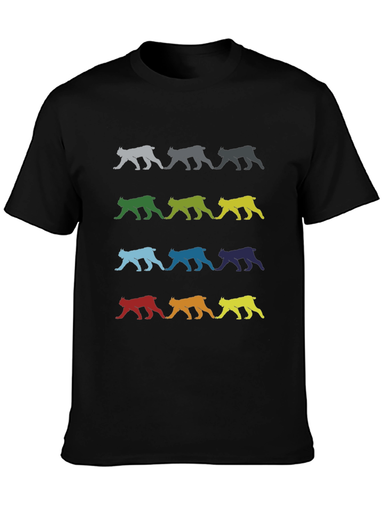Black Colorful Lynx Graphic Tee - Stylish & Unique Design view 3