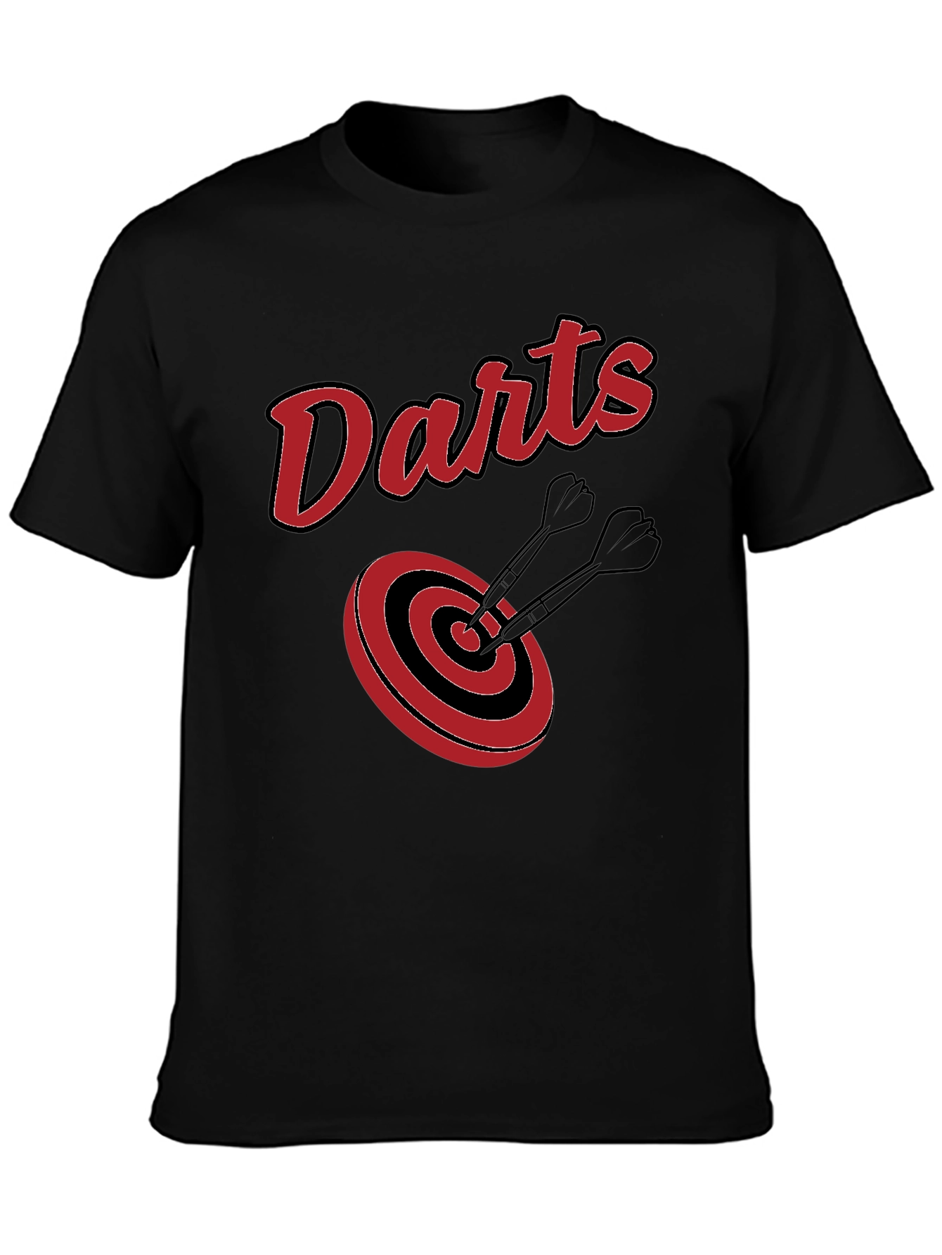 Black Darts Target Graphic Tee - Black Cotton T-Shirt view 3