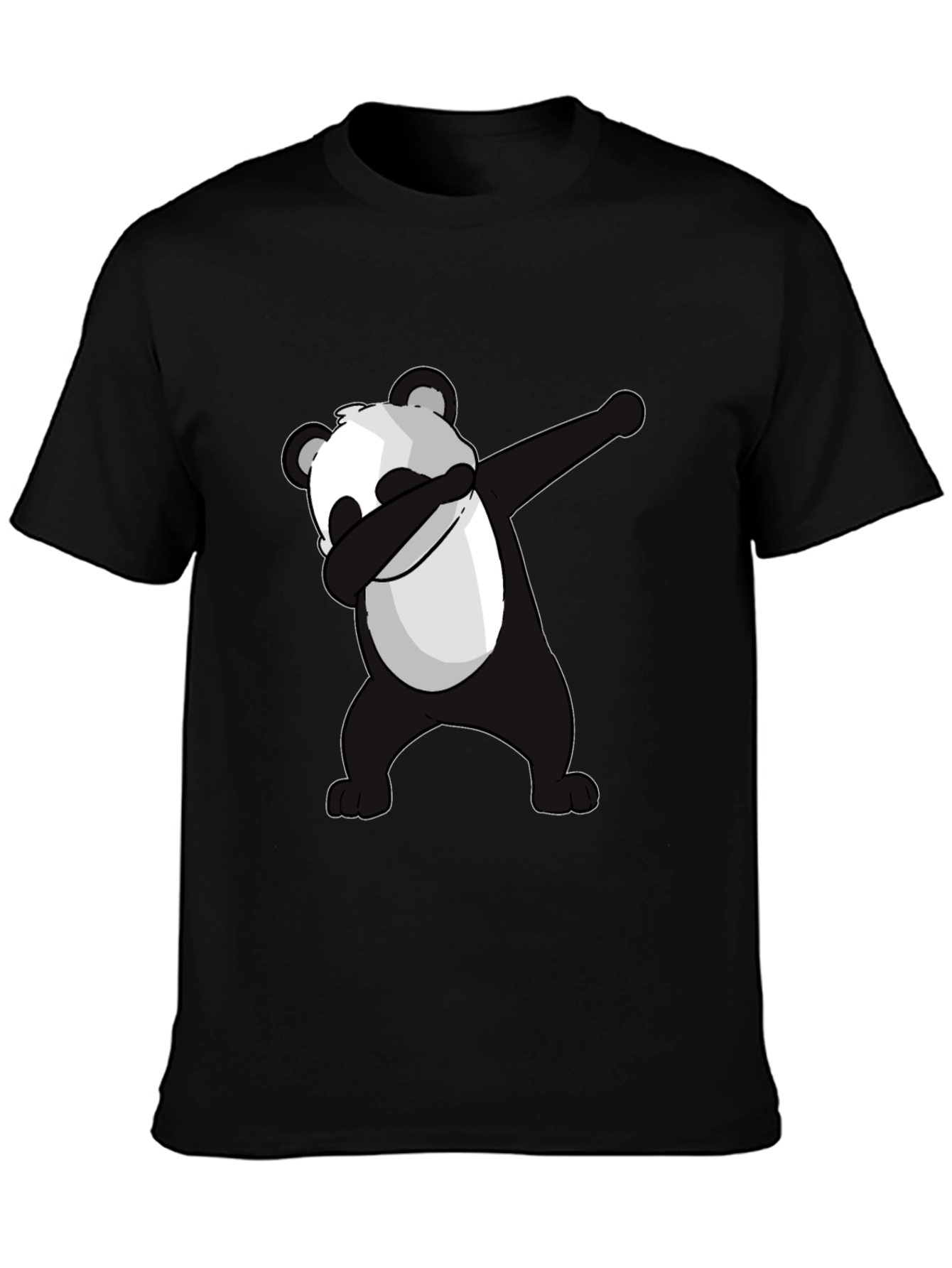 Black Dabbing Panda Graphic Tee - Men's Black T-Shirt view 3