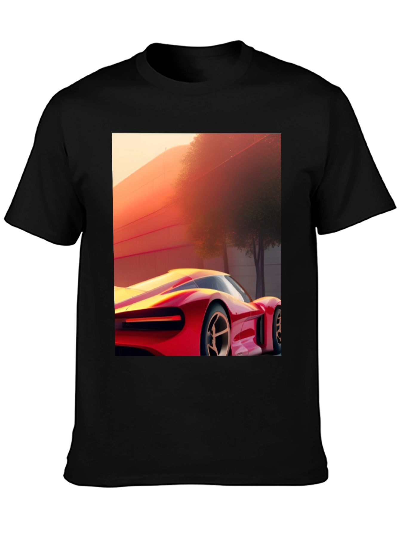 Black Sleek Car Graphic Tee - Modern Streetwear Style view 3