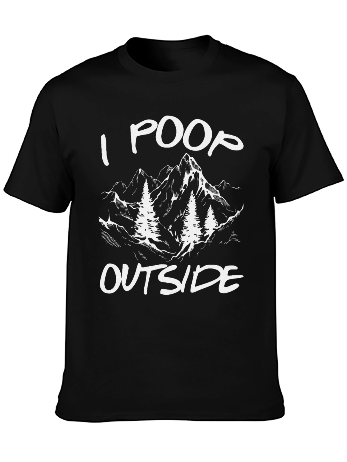 Black I Poop Outside Funny Hiking T-Shirt view 3