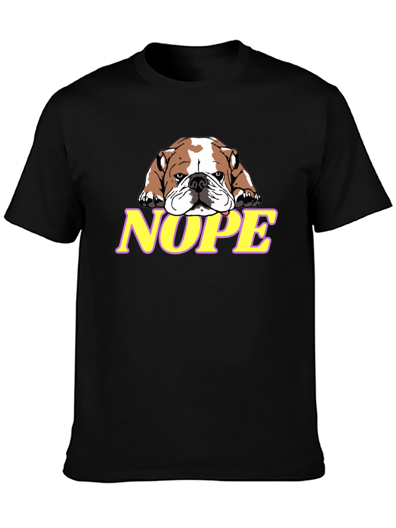 Black Nope Bulldog Graphic T-Shirt view 3