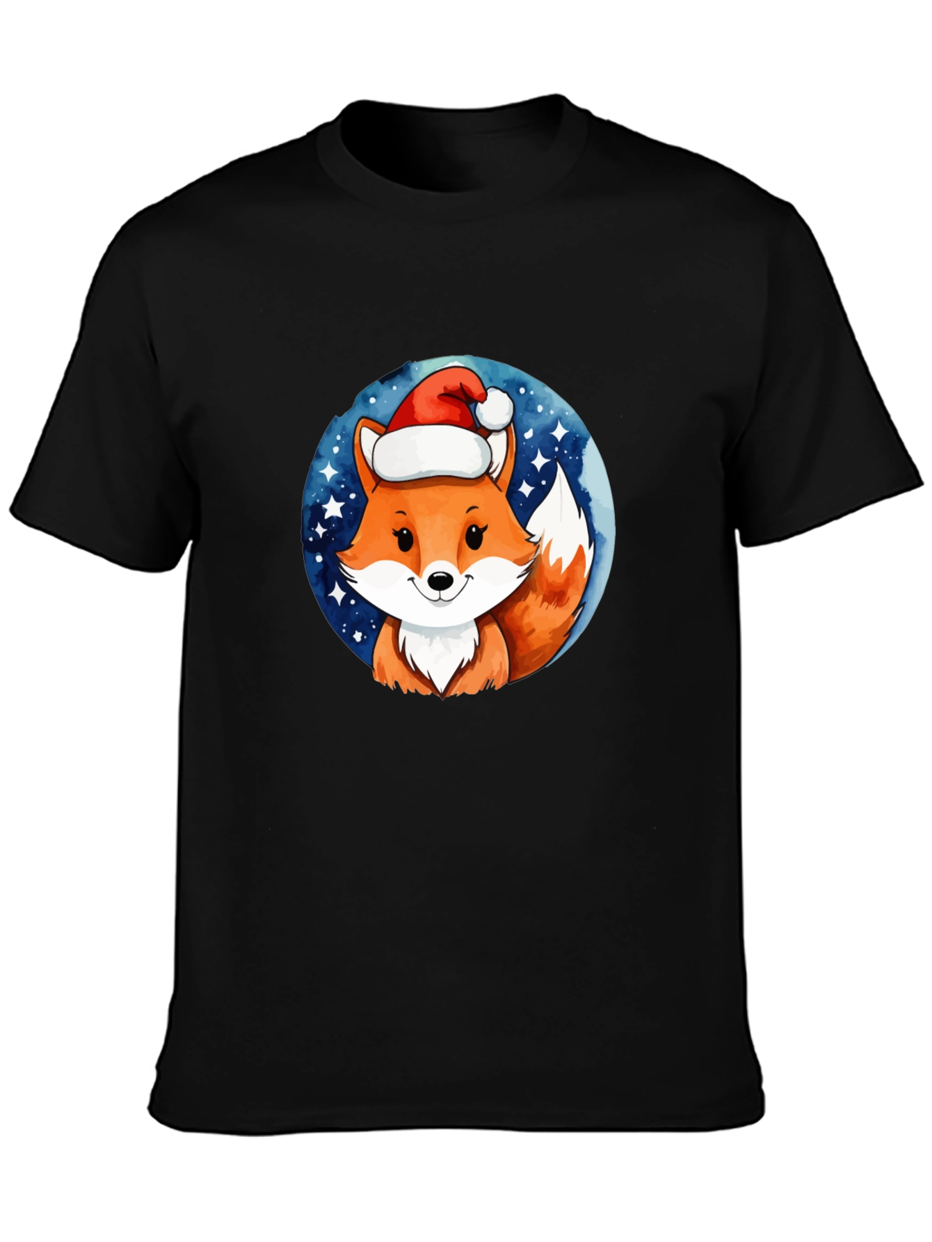 Black Festive Fox Tee - Holiday Cheer! view 3