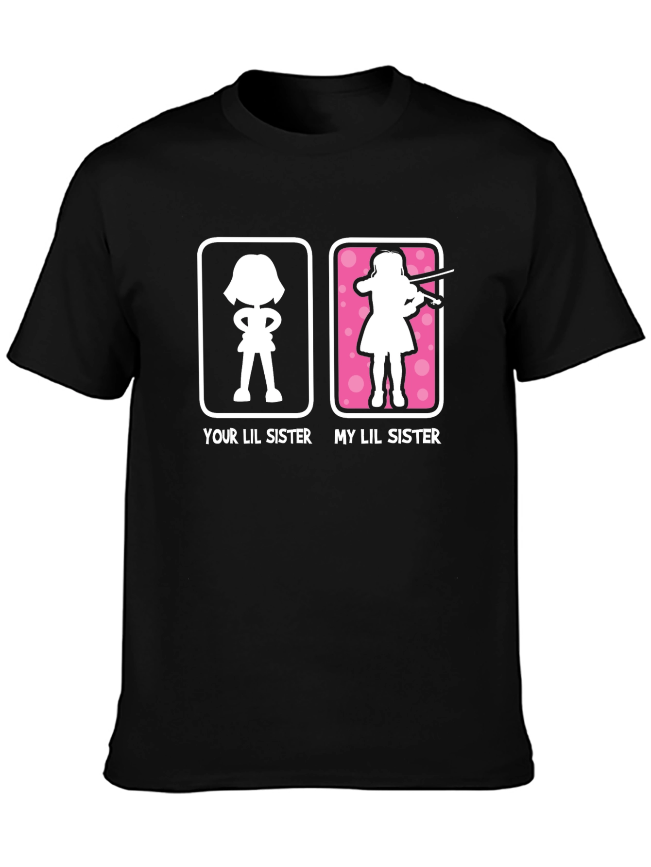 Black Funny Lil Sister T-Shirt - Violinist Gift view 3