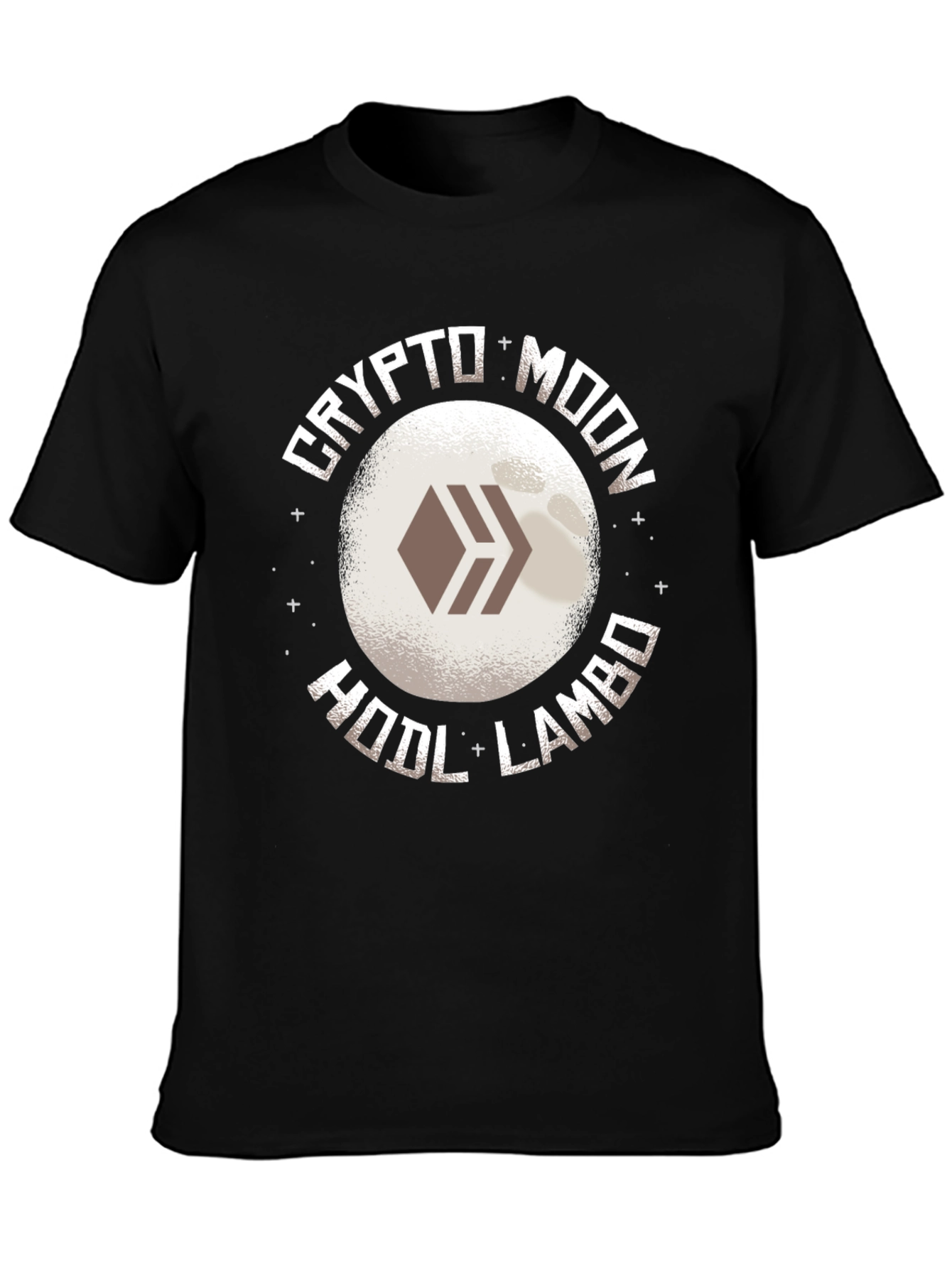 Black Crypto Moon HODL Lambo T-Shirt view 3