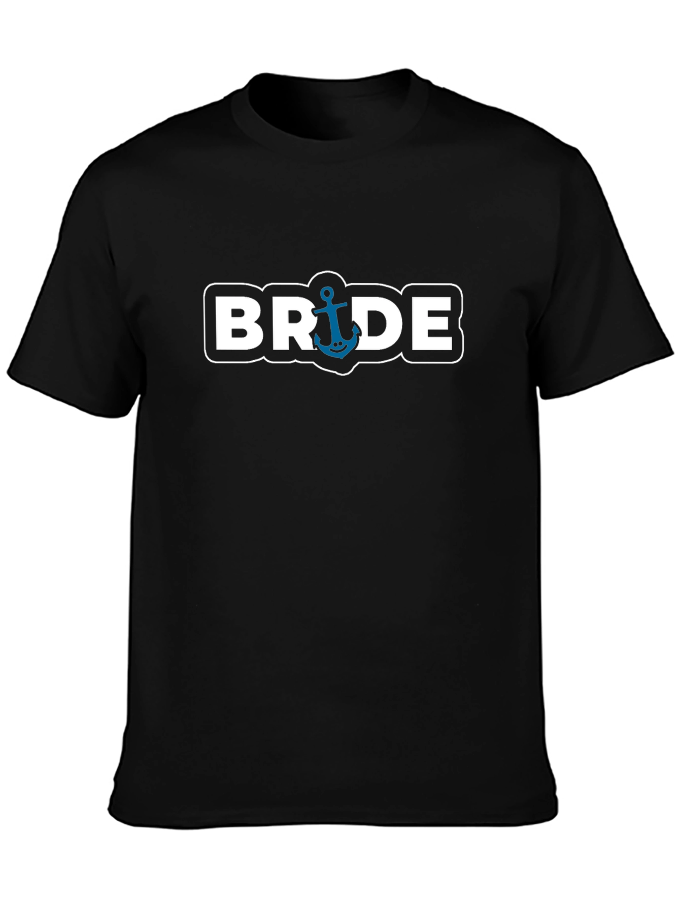 Black Bride Anchor T-Shirt - Nautical Wedding Tee view 3