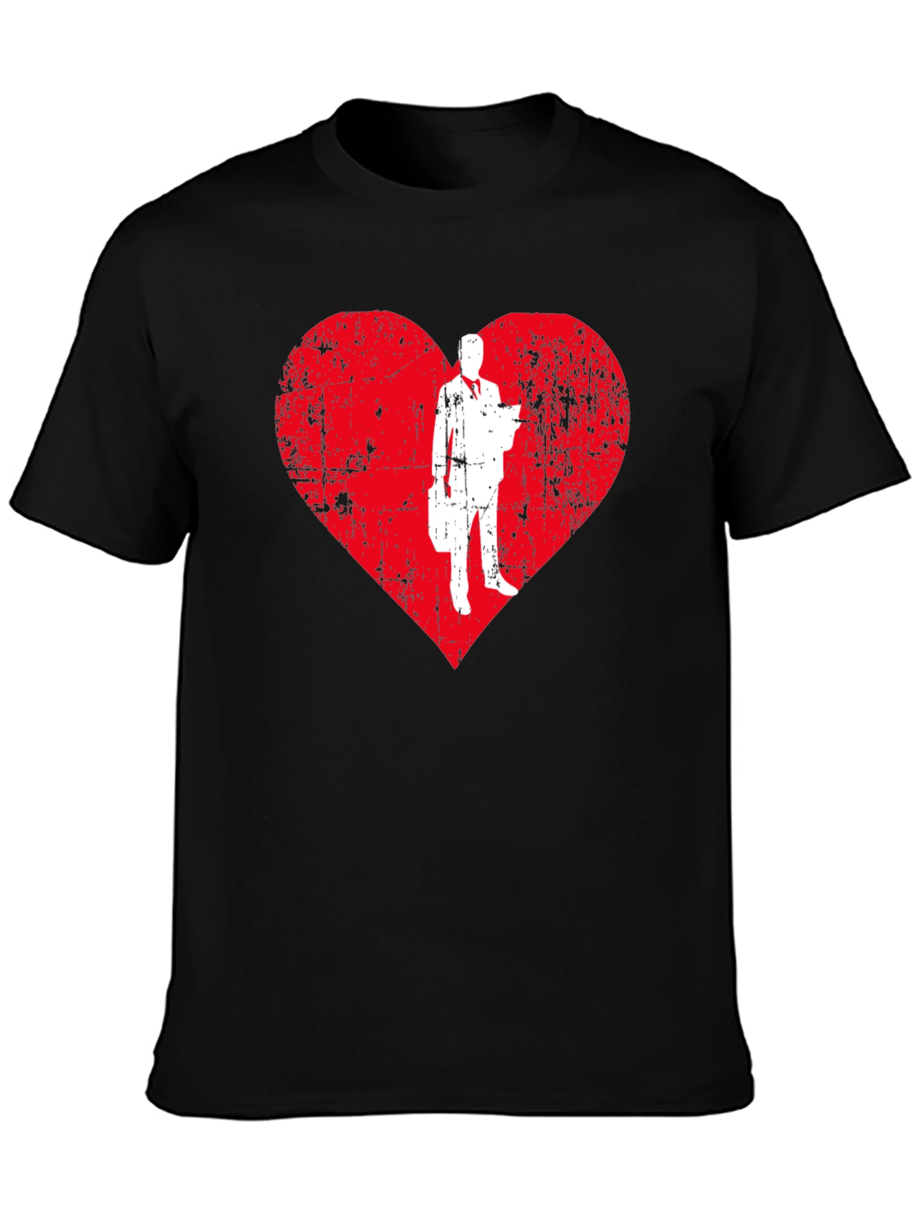Black Business Heart T-Shirt - Trendy Graphic Tee view 3