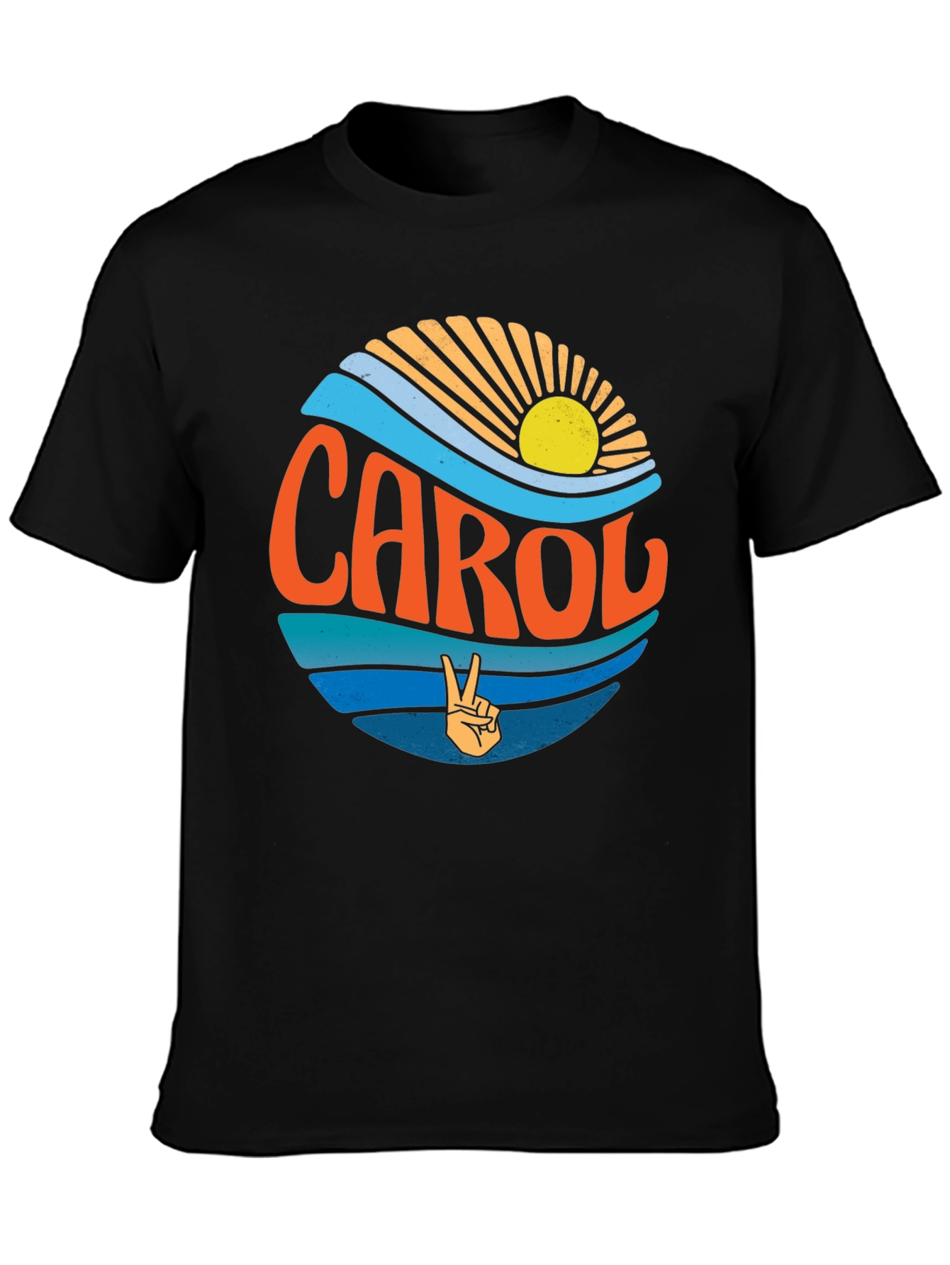 Black Carol Peace Sign Graphic Tee view 3