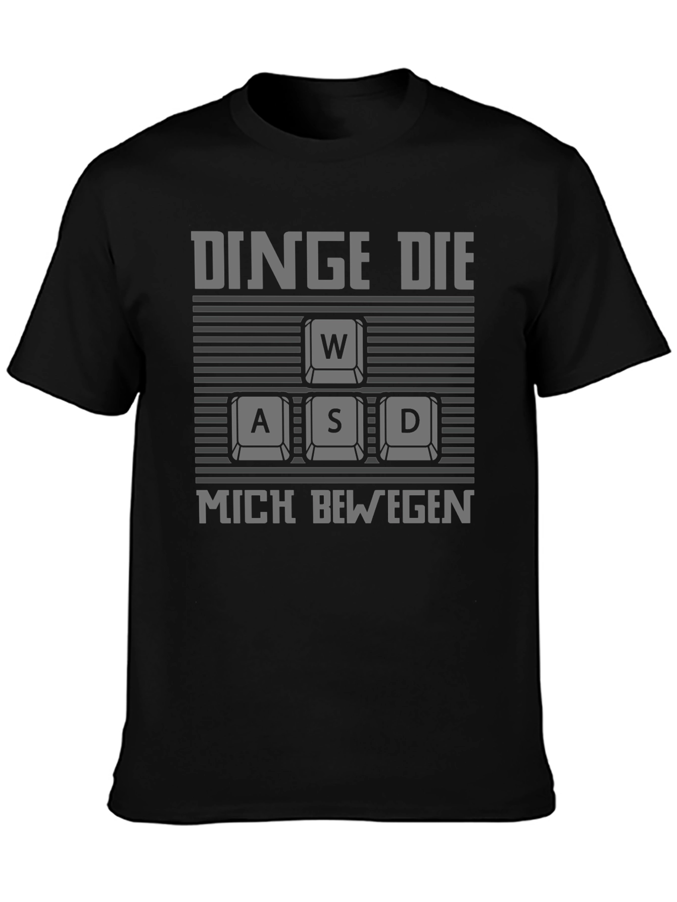 Black Gamer WASD Keyboard T-Shirt - DINGE DIE MICH BEWEGEN view 3