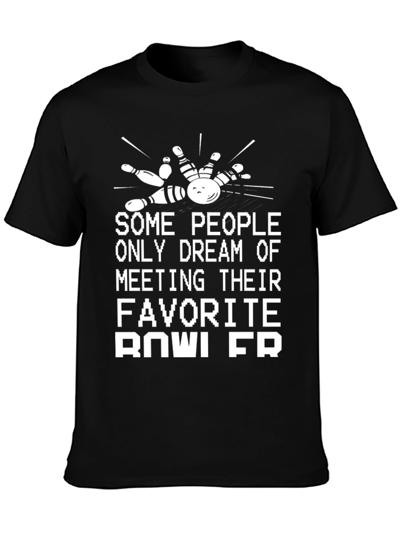 Black Funny Bowling Fan T-Shirt - Bowler Dream Tee view 3