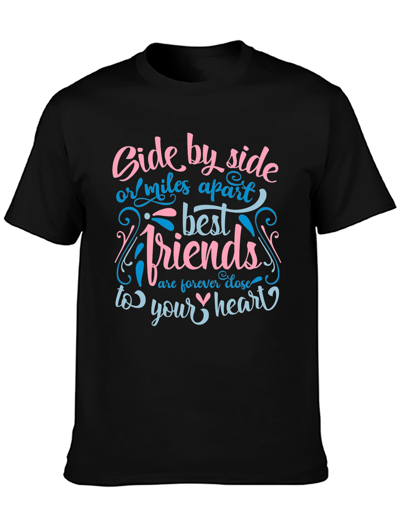 Black Side by Side Best Friends Black Graphic Tee view 3