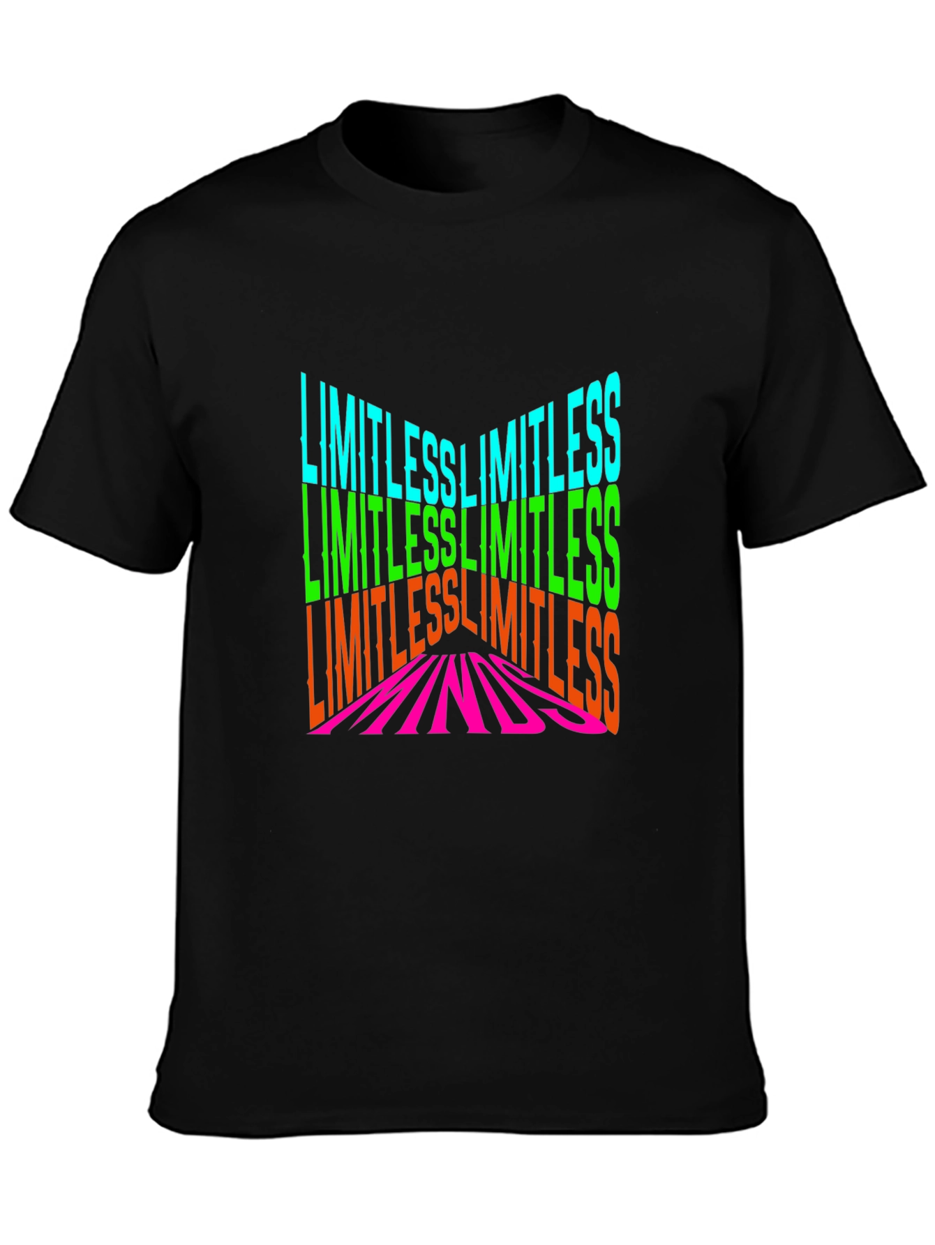 Black Limitless Minds Graphic Print Black T-Shirt view 3