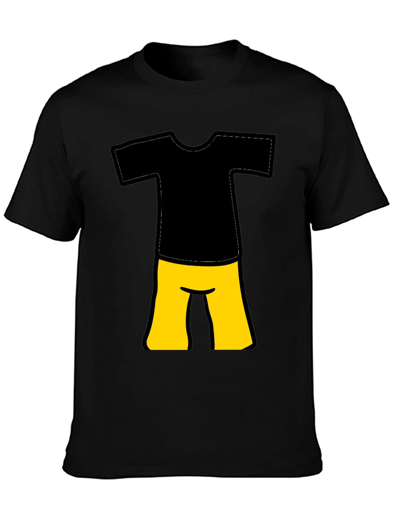 Black Black Cartoon Outfit T-Shirt view 3