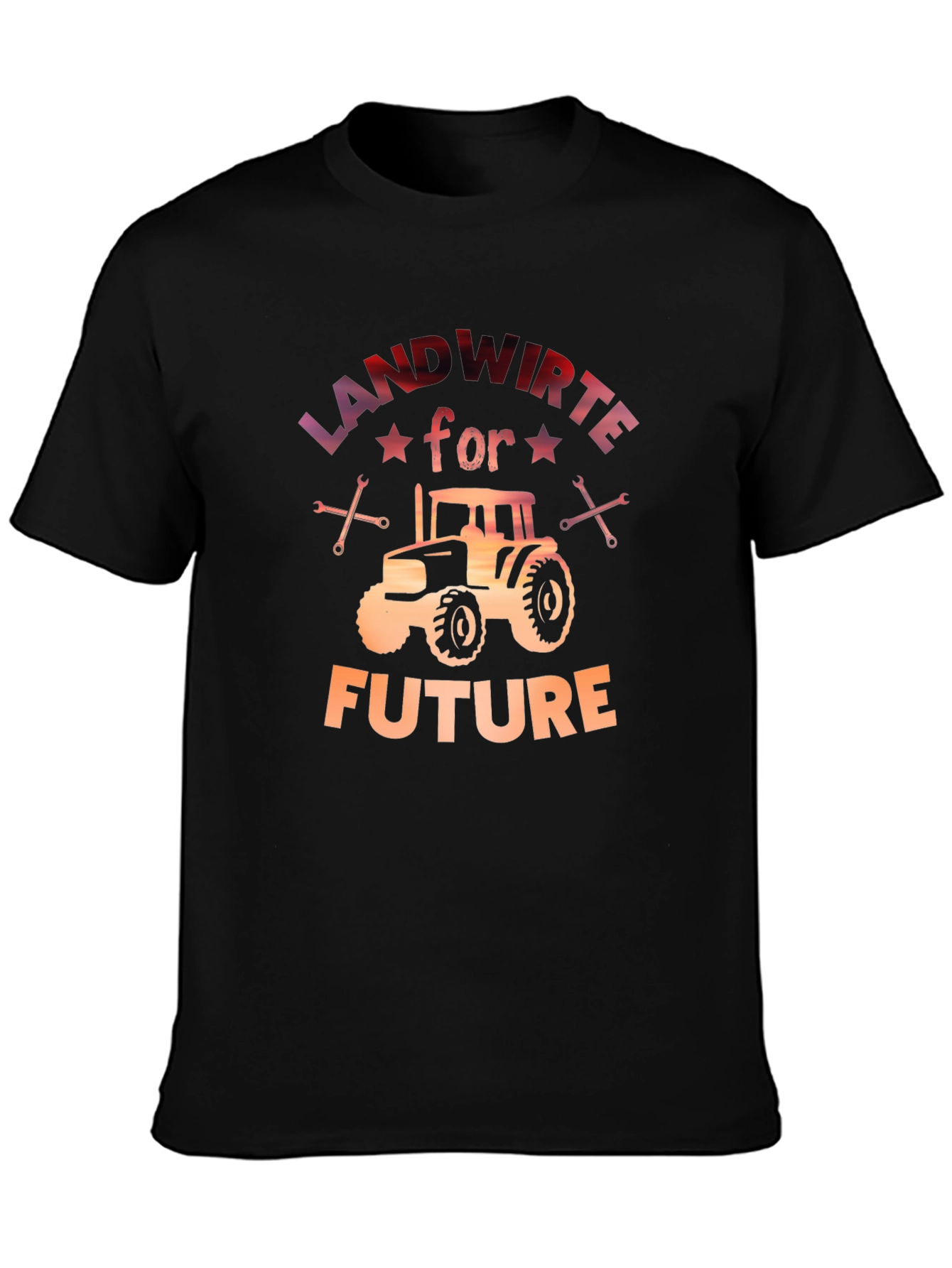 Black Landwirte for Future Tractor T-Shirt view 3