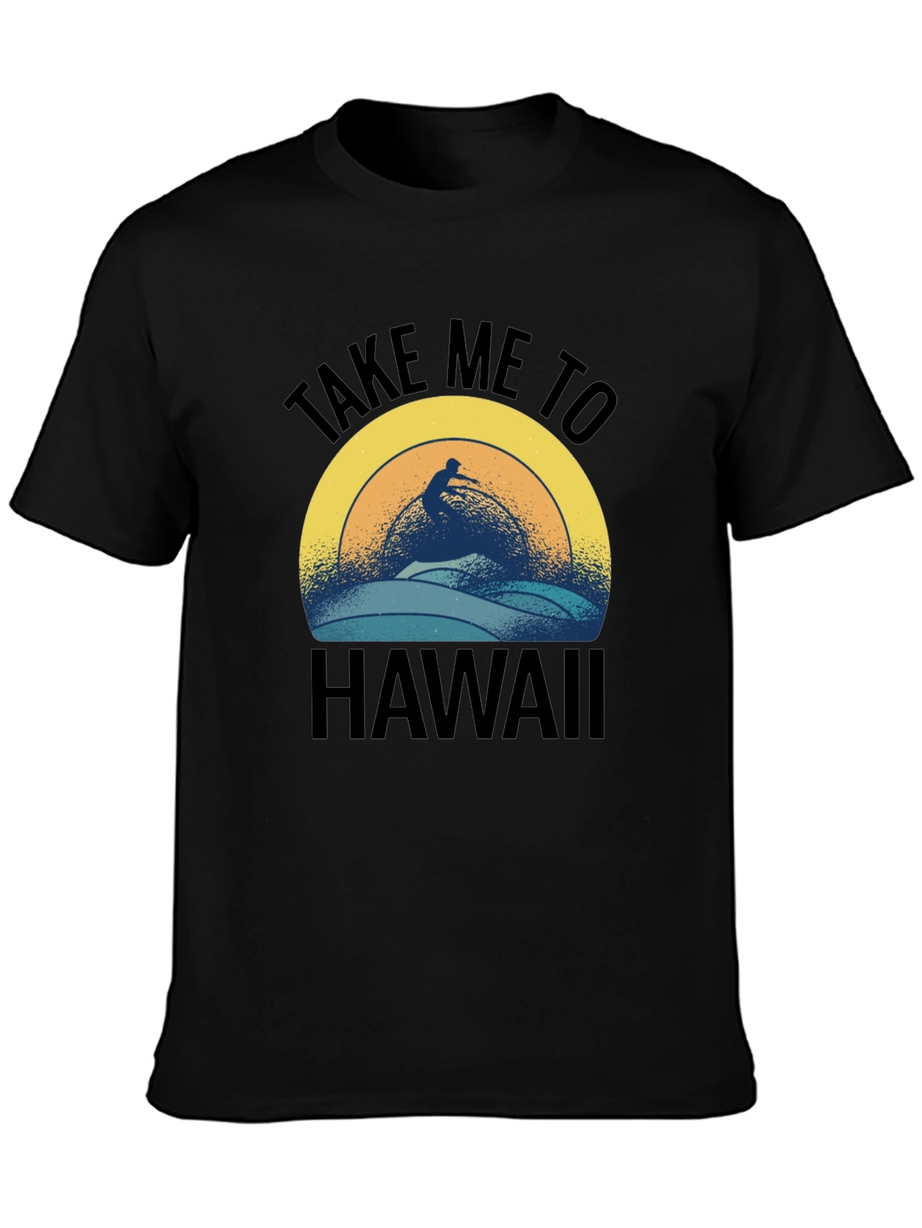 Black Take Me To Hawaii Surfer Graphic T-Shirt view 3