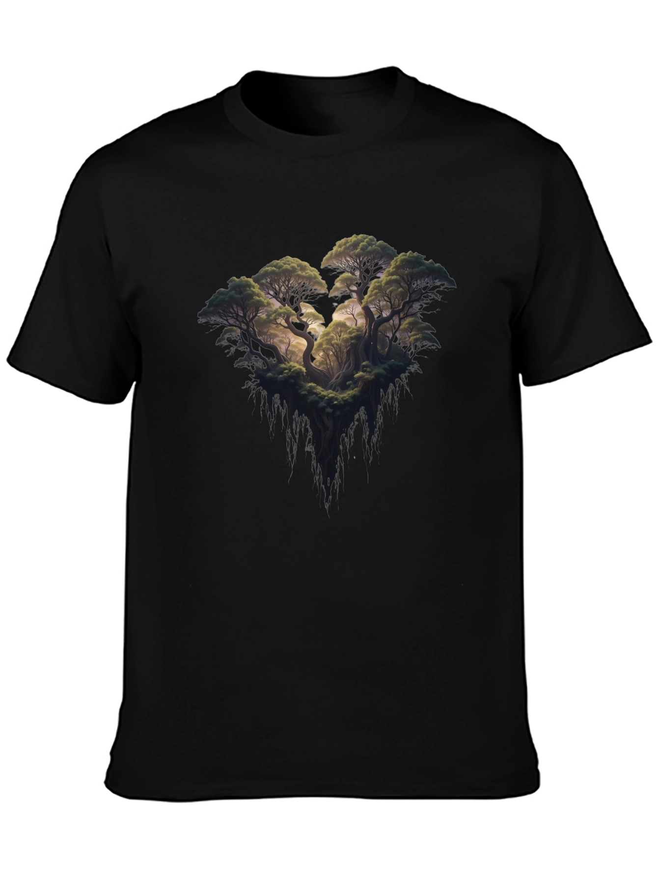 Black Enchanted Forest Graphic Tee - Unisex Black T-Shirt view 3