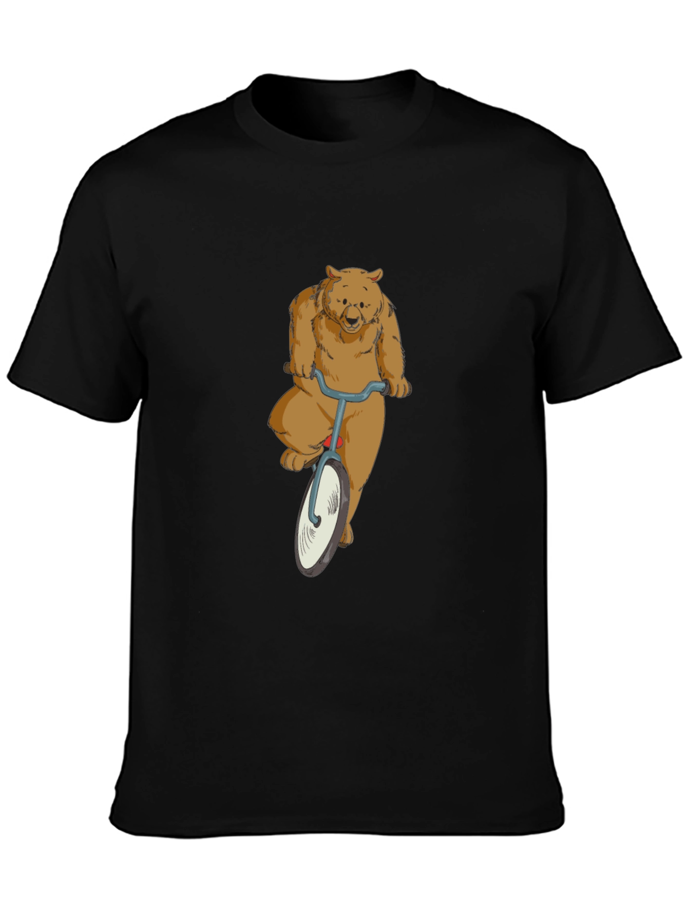 Black Bear on a Bike Graphic T-Shirt view 3