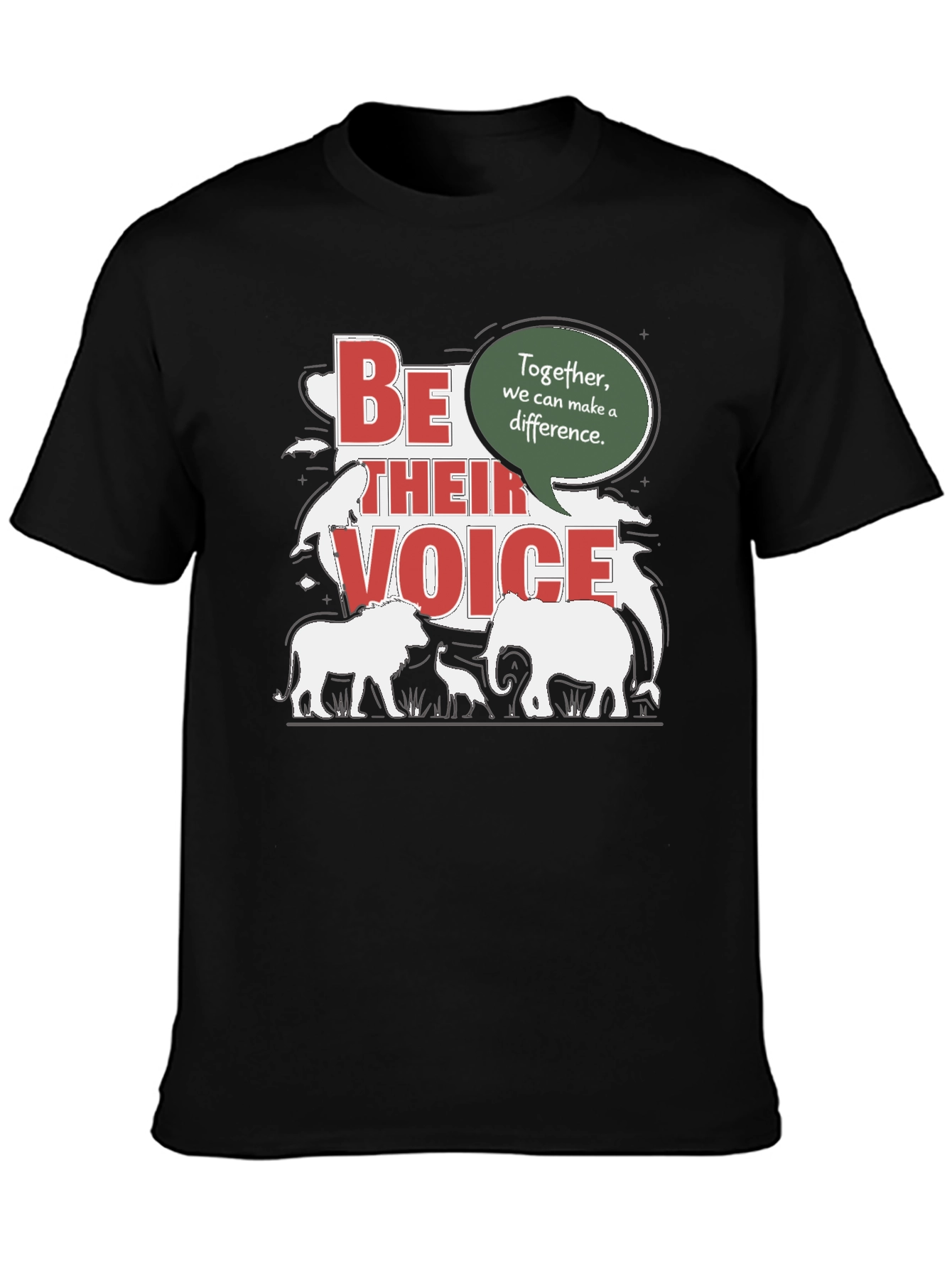 Black Be Their Voice T-Shirt - Animal Conservation Tee view 3