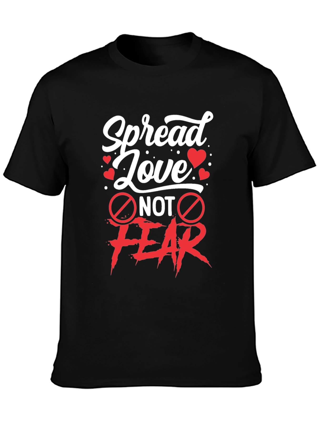 Black Spread Love Not Fear Graphic T-Shirt view 3
