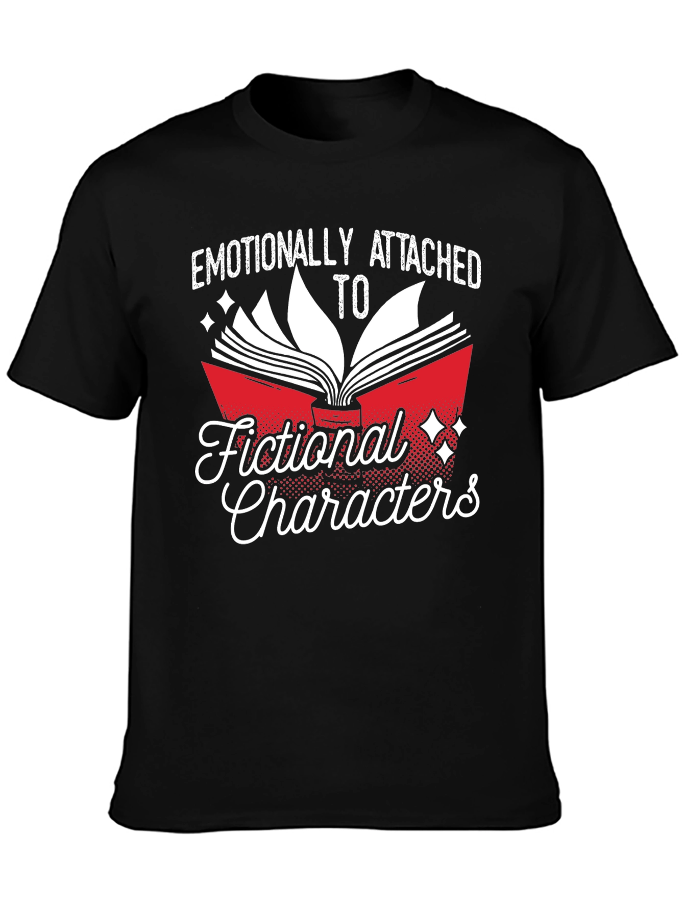 Black Emotionally Attached Fictional Characters T-Shirt view 3