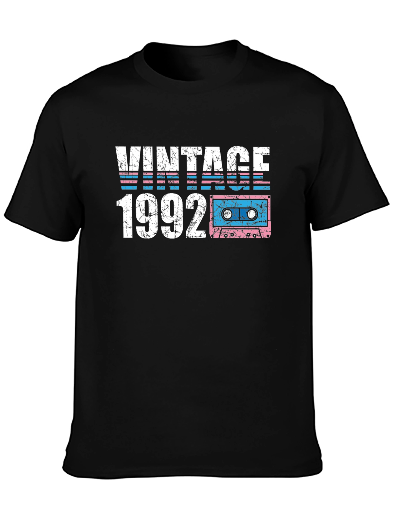 Black Vintage 1992 Cassette Tape Graphic Tee view 3
