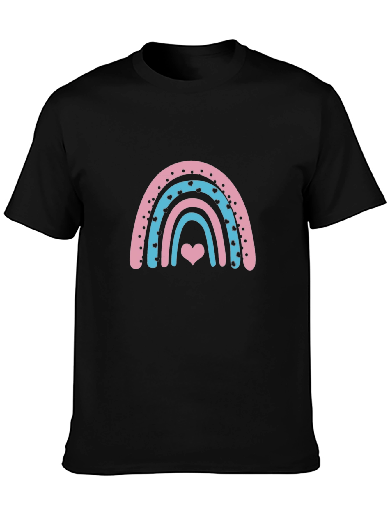 Black Rainbow Heart Graphic Tee - Black view 3