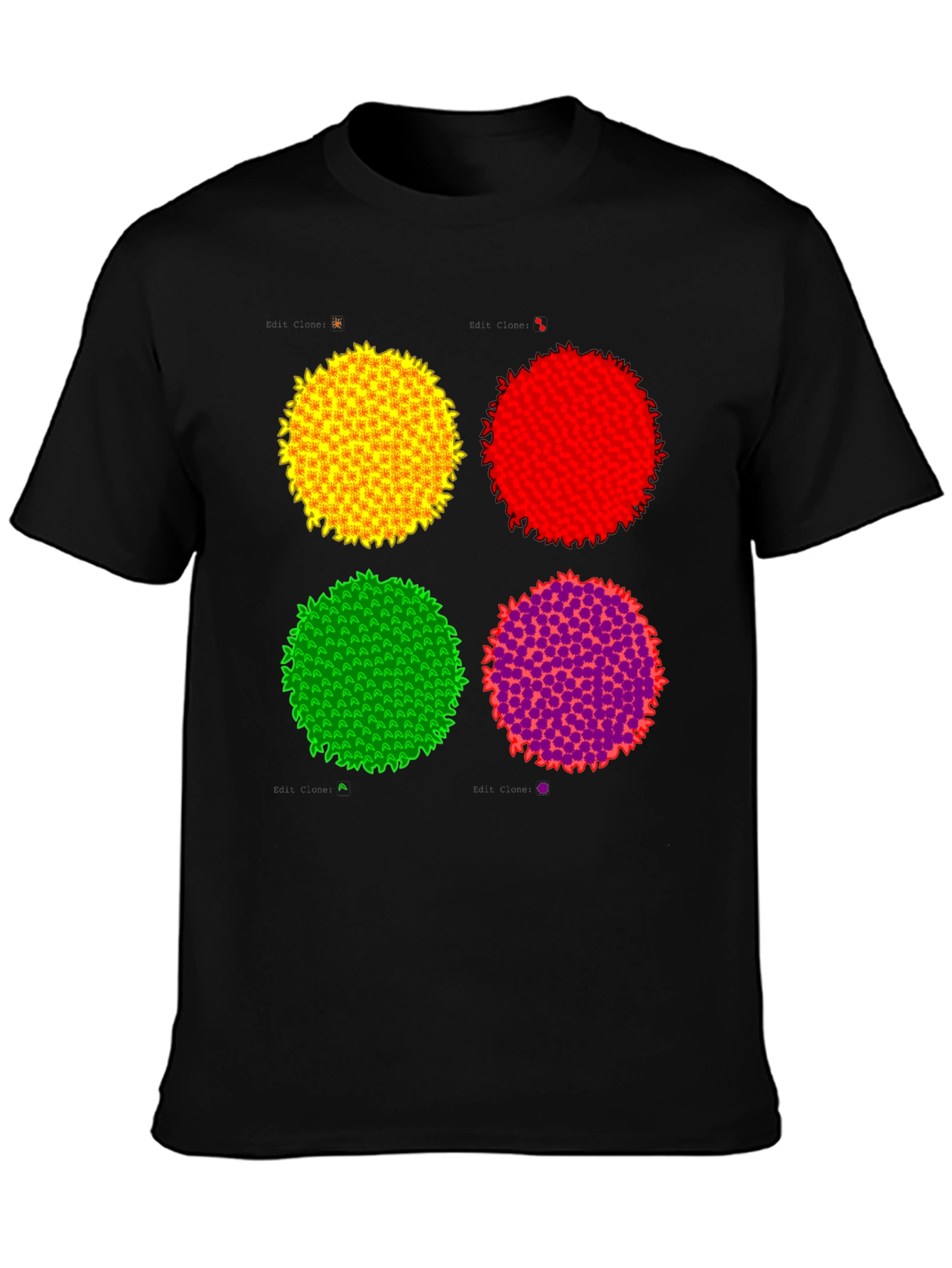 Black Abstract Circle Graphic Print Black Tee view 3