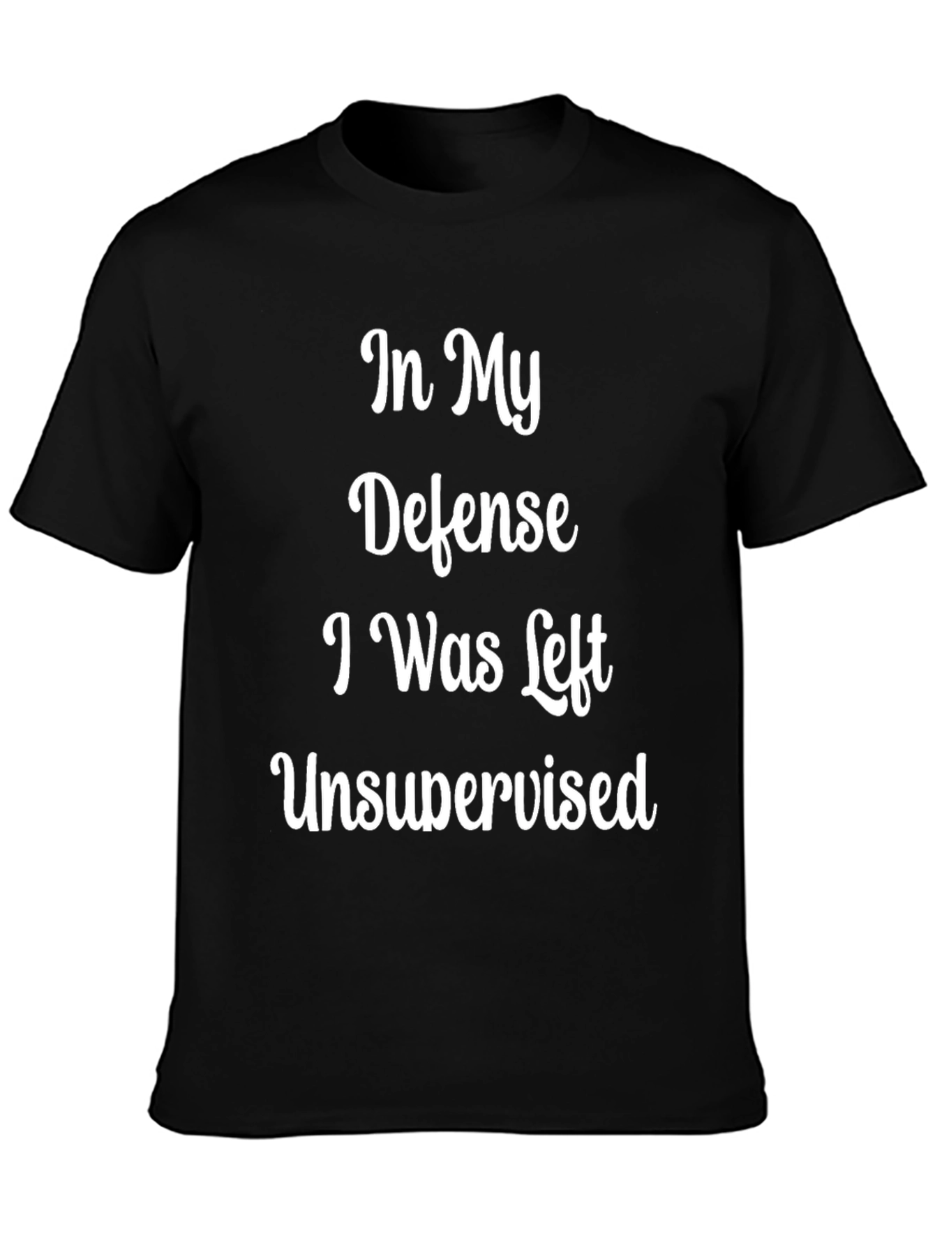 Black Funny Unsupervised T-Shirt view 3