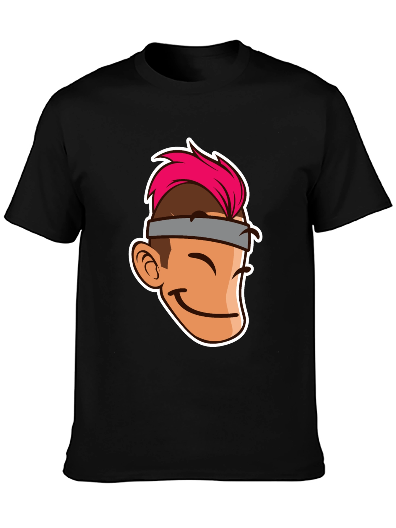 Black Cartoon Character Graphic Tee - Black T-Shirt view 3