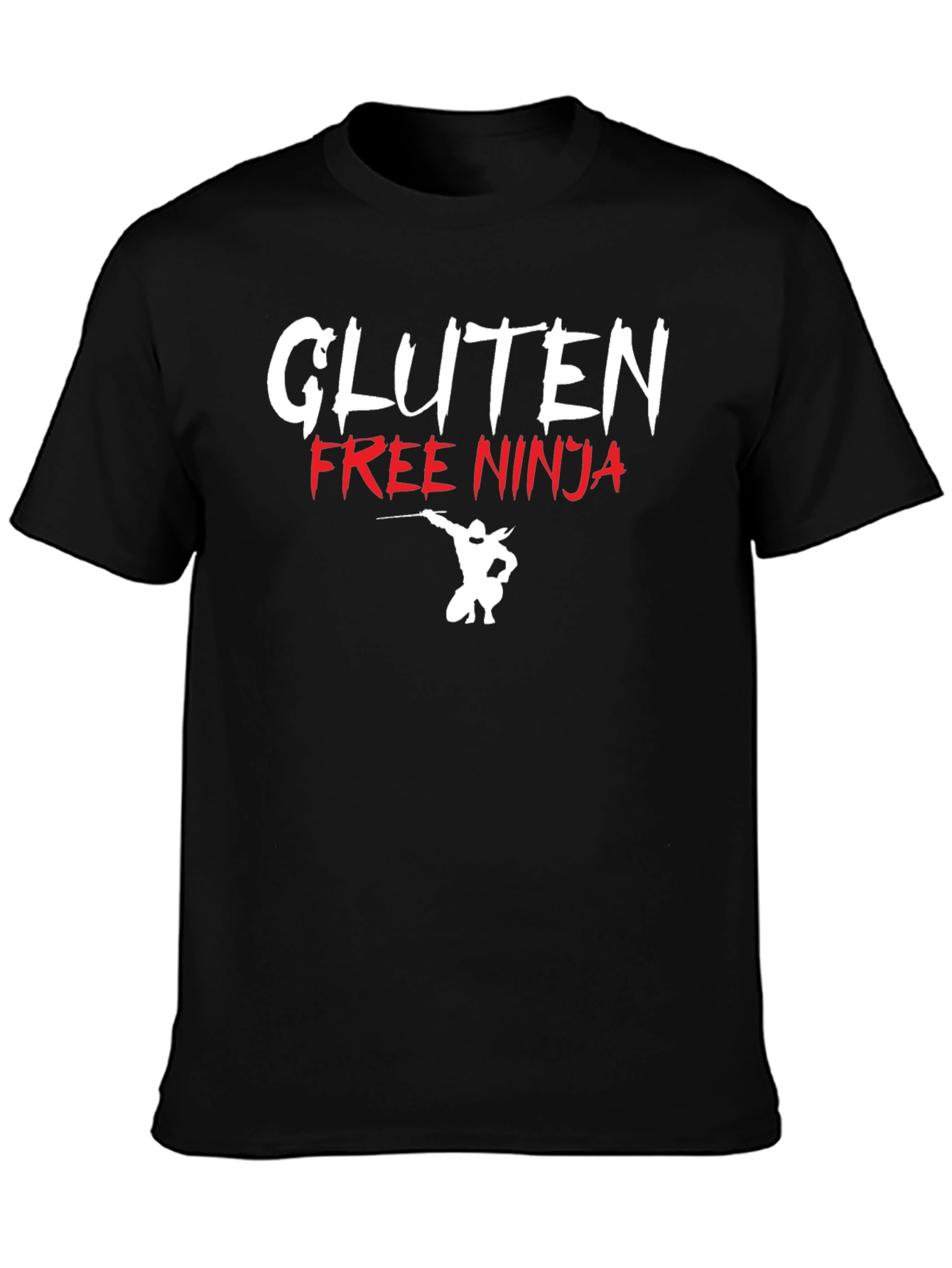 Black Gluten Free Ninja Graphic T-Shirt view 3