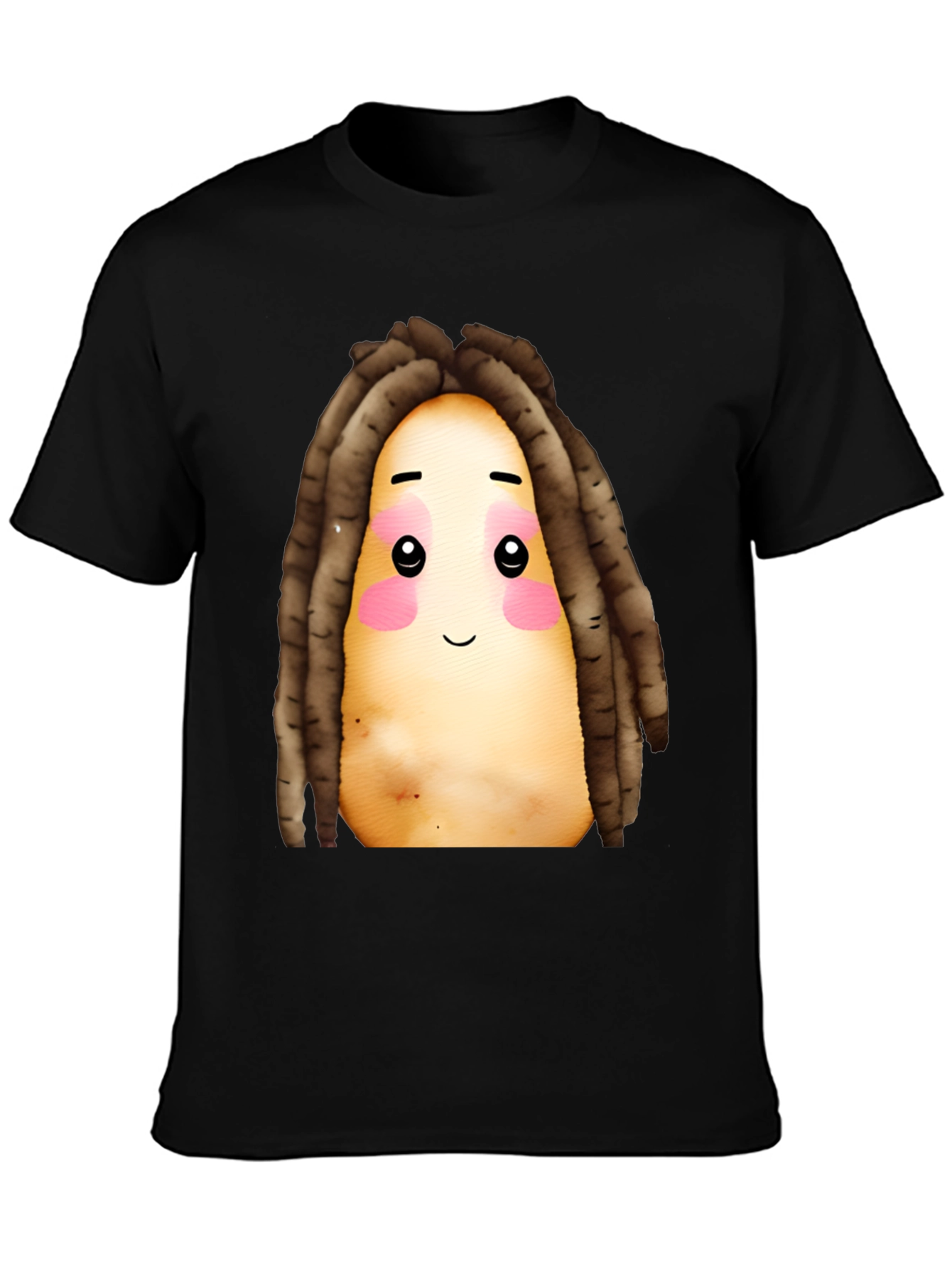 Black Potato Dreadlocks Graphic T-Shirt view 3