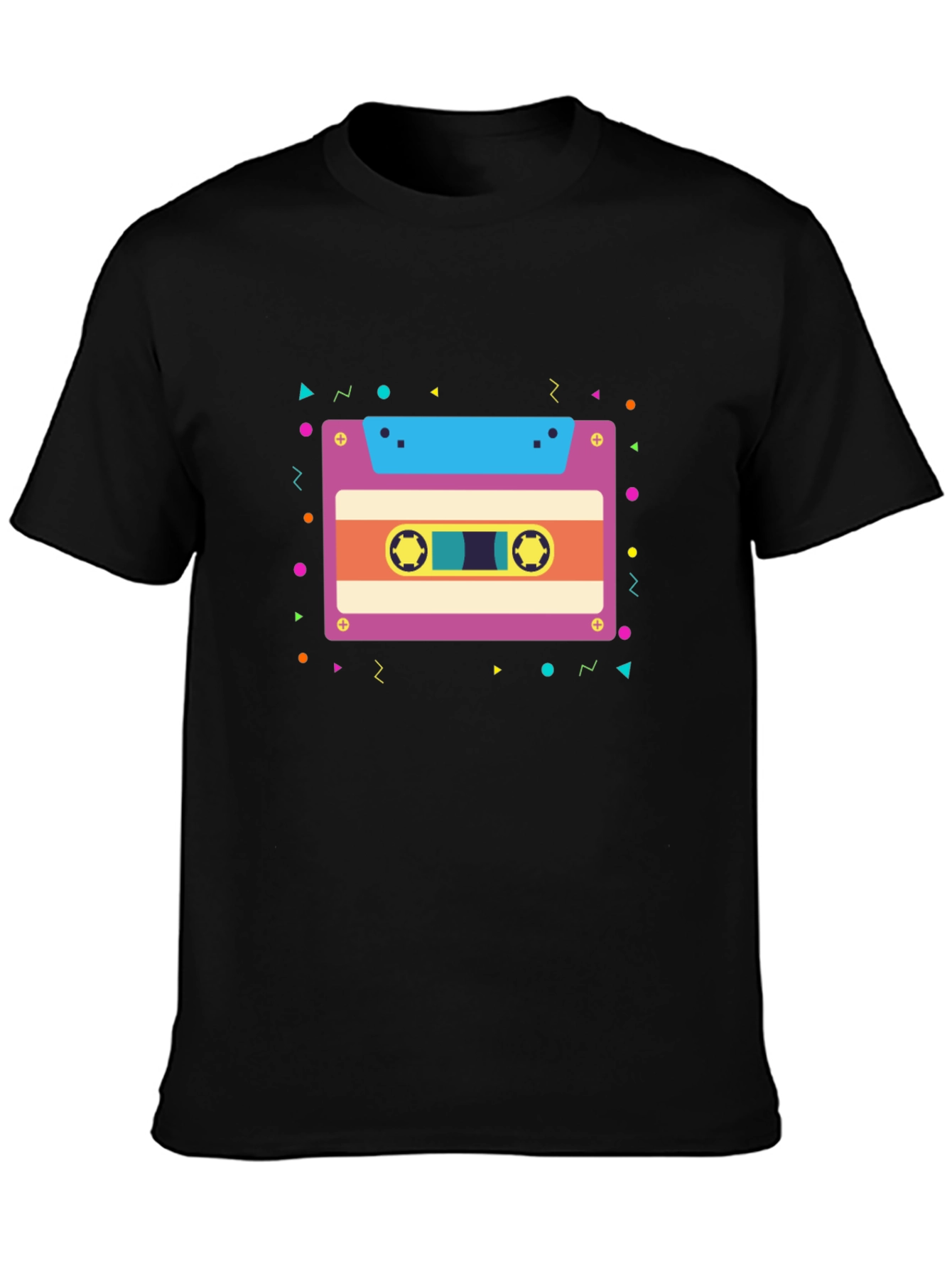 Black Retro Cassette Tape Graphic Tee view 3