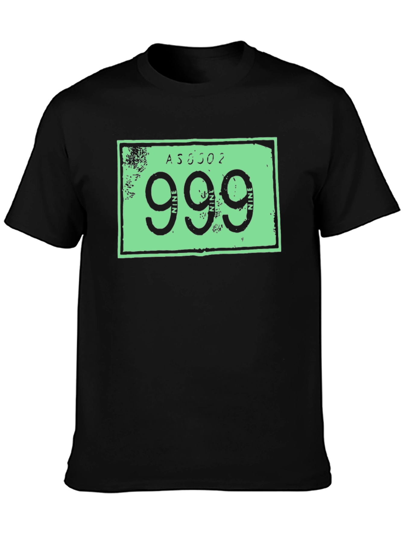 Black 999 Graphic Print Tee - Black view 3