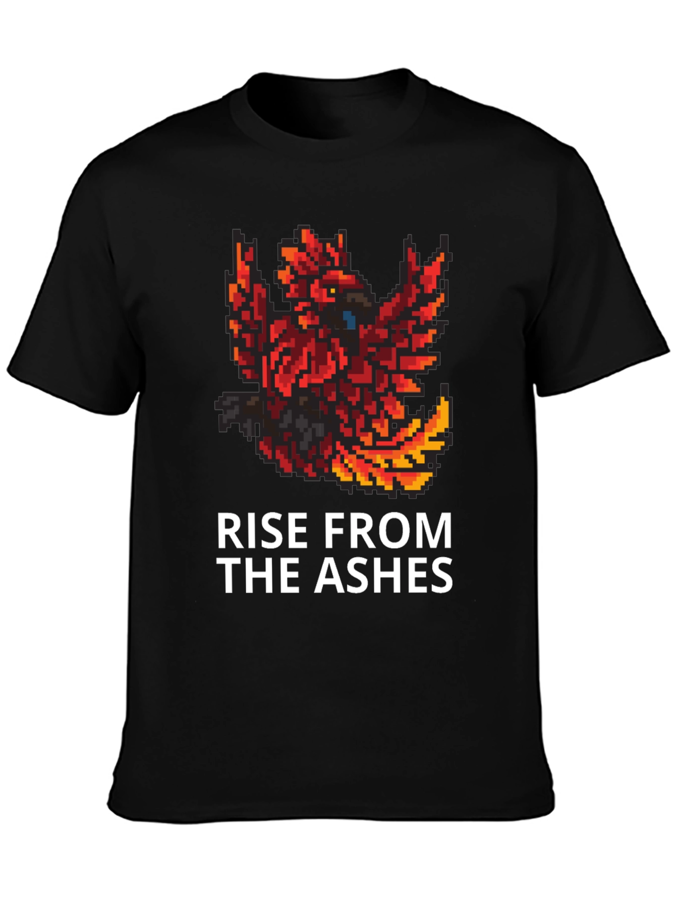 Black Rise From The Ashes Phoenix Graphic Tee view 3