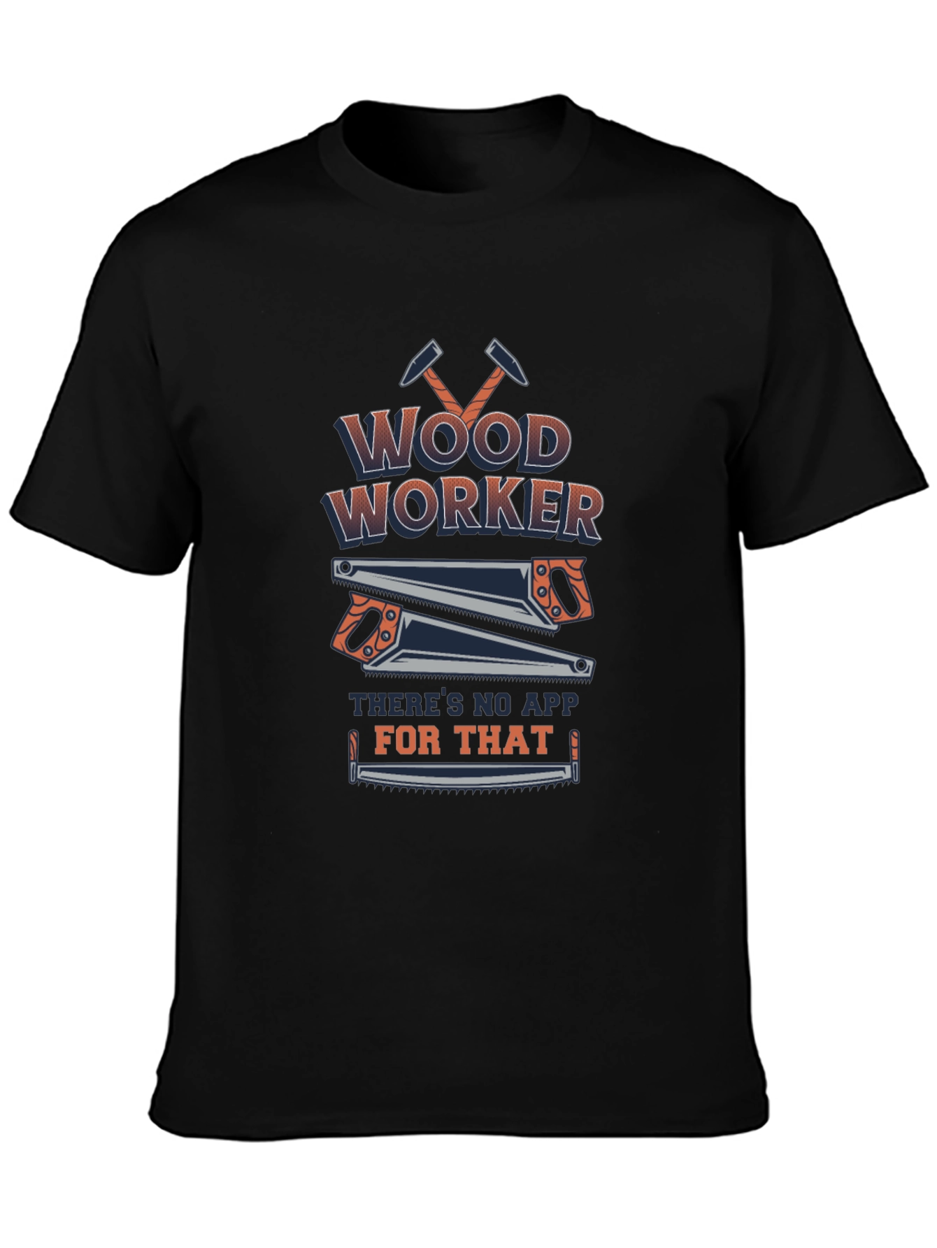 Black Woodworker No App T-Shirt - Black Cotton Blend view 3