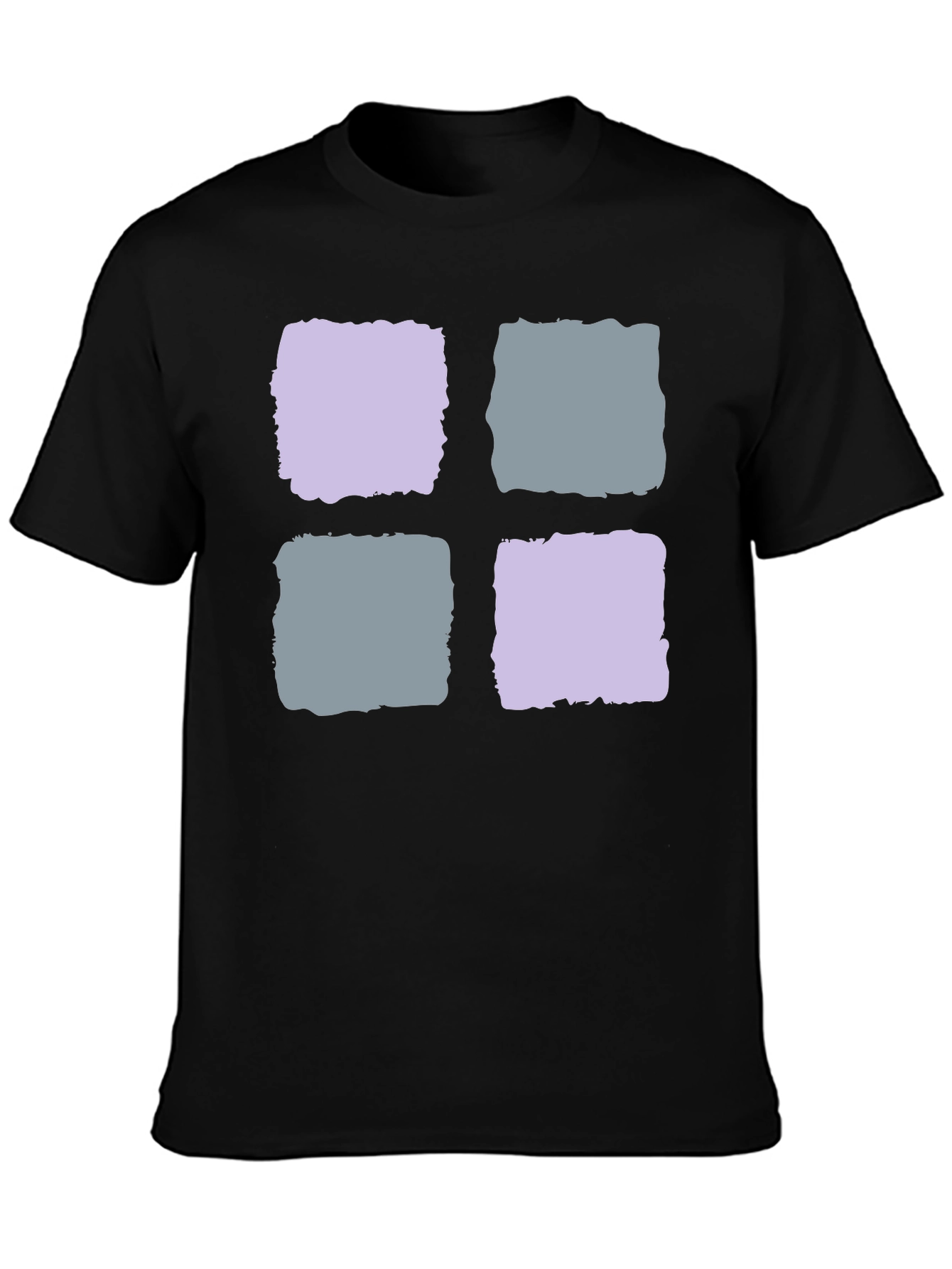 Black Abstract Squares Black T-Shirt view 3