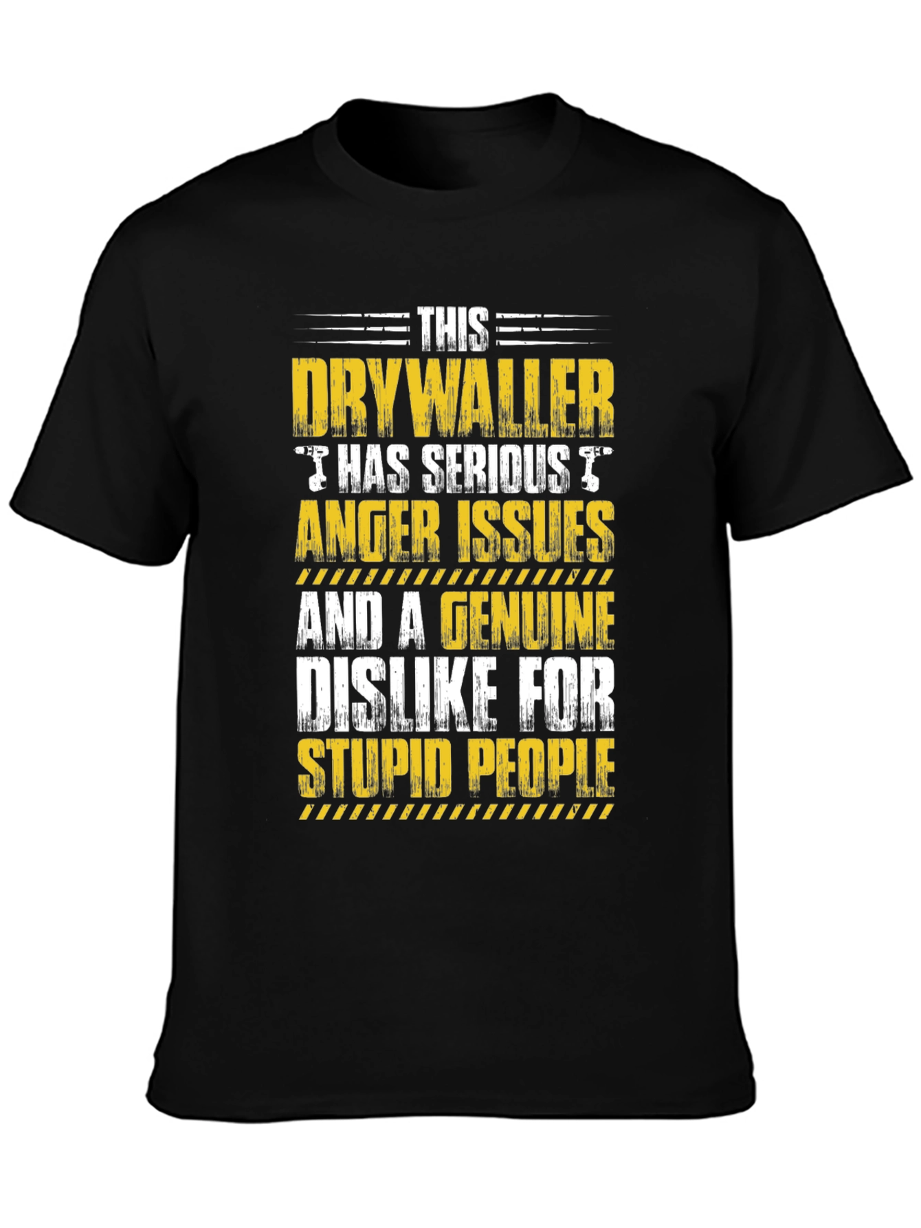 Black Drywaller Anger Issues Graphic Tee view 3