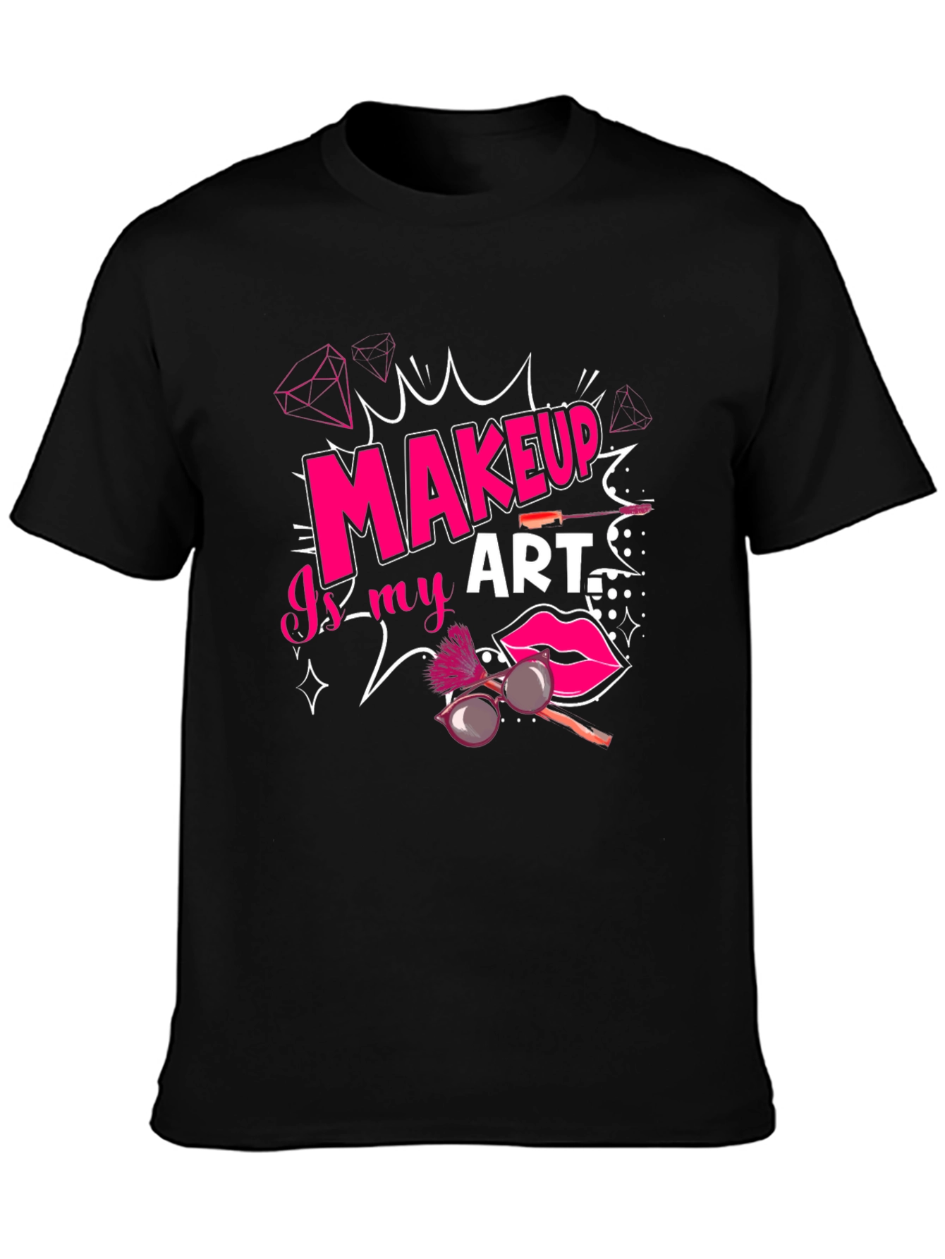 Black Makeup is My Art T-Shirt - Black view 3