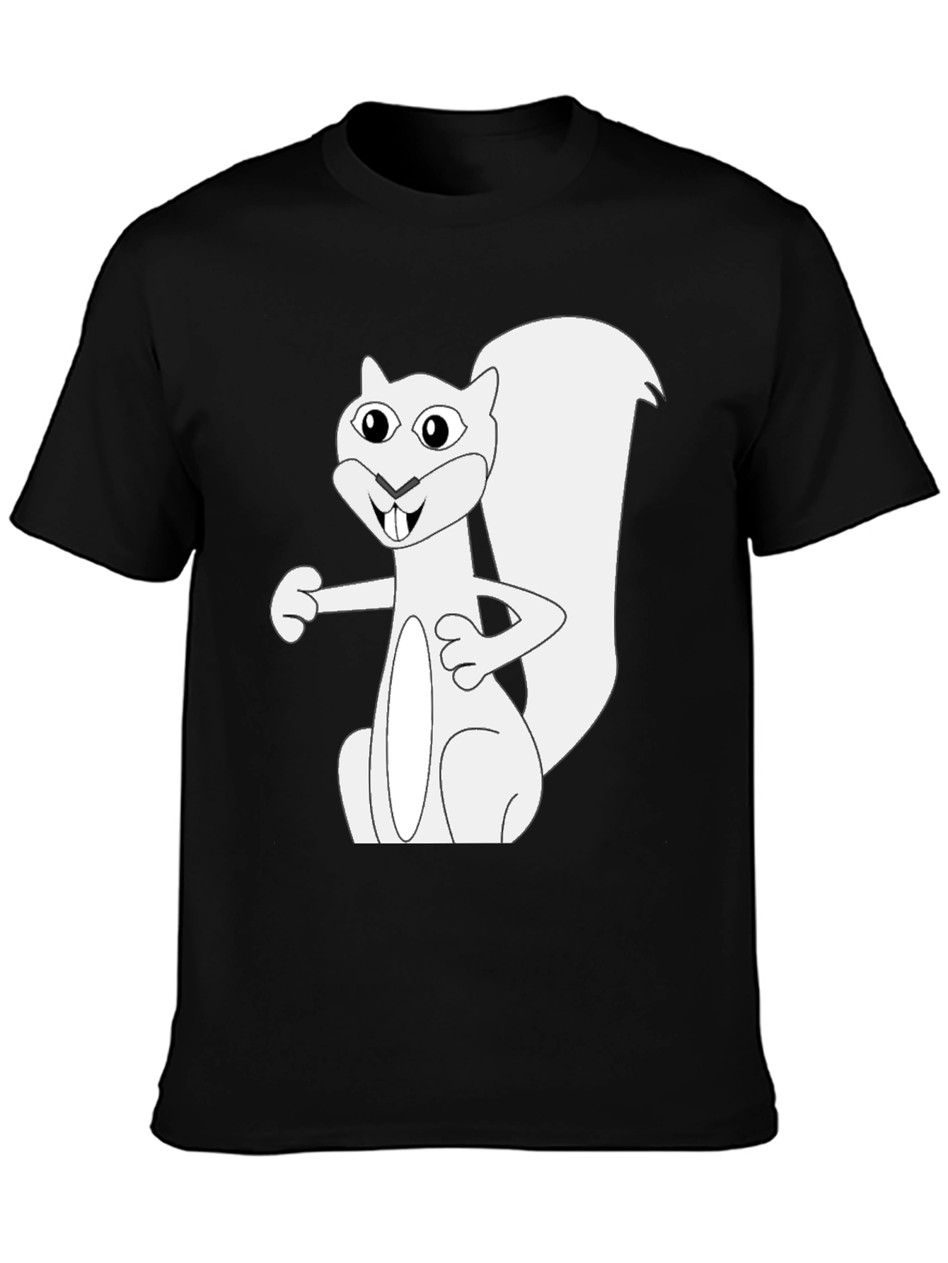 Black Squirrel Graphic Tee - Black Cotton T-Shirt view 3